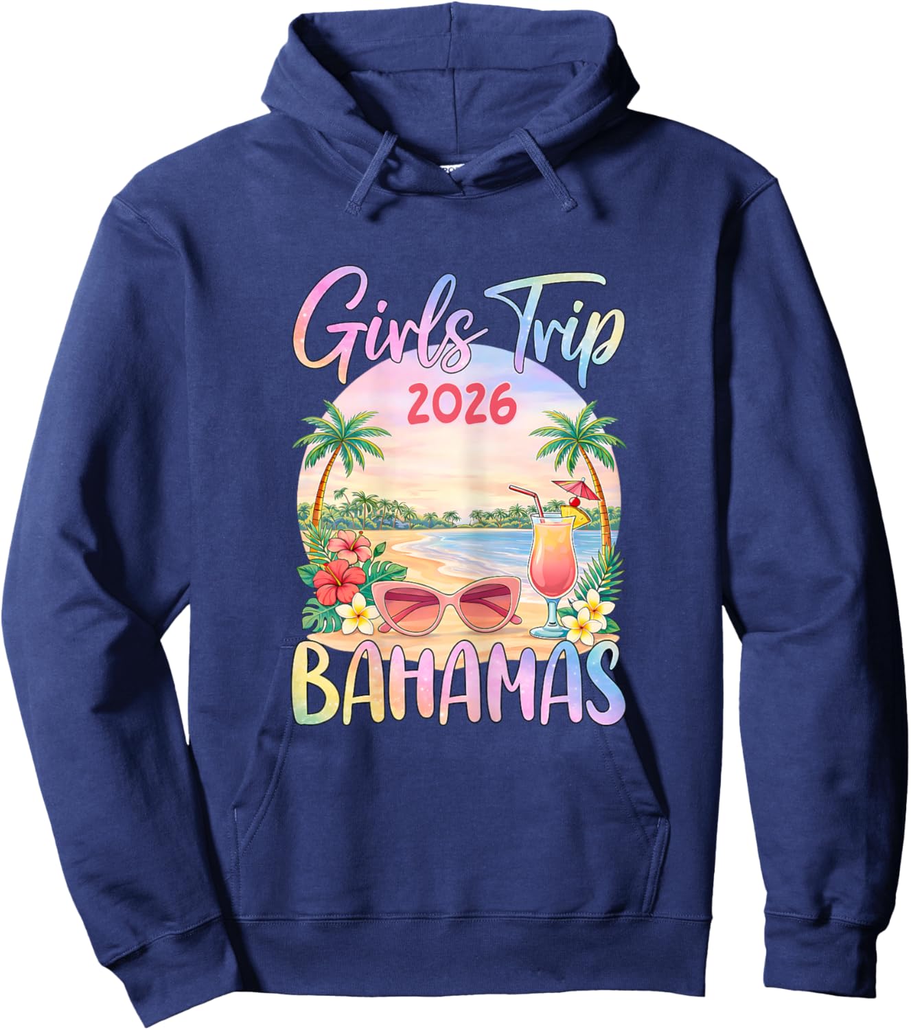 Girls Trip 2026 Bahamas Beach Vacation Hoodie - Hoodie | Navy