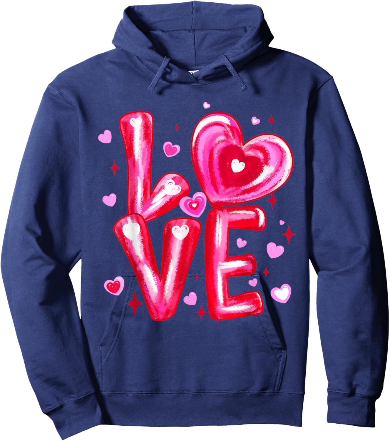 Love Cute Heart Art Pink Romantic Valentine's Day Hoodie - Hoodie | Navy