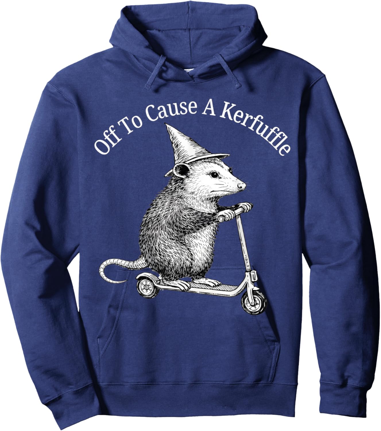 Off to Cause A Kerfuffle Funny Possum Meme Opossum Hoodie - Hoodie | Navy