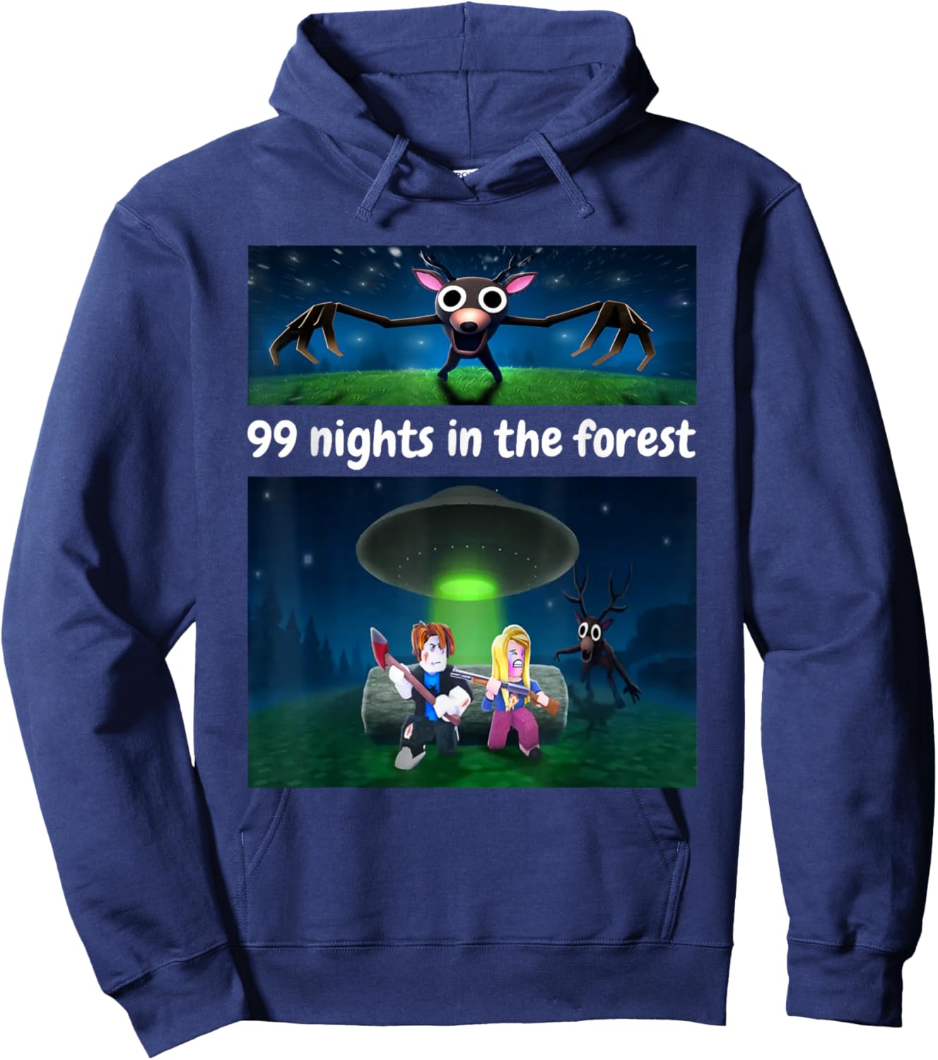 99 Nights in The Forest Funny Birthday Halloween Costume Hoodie - Hoodie | Navy