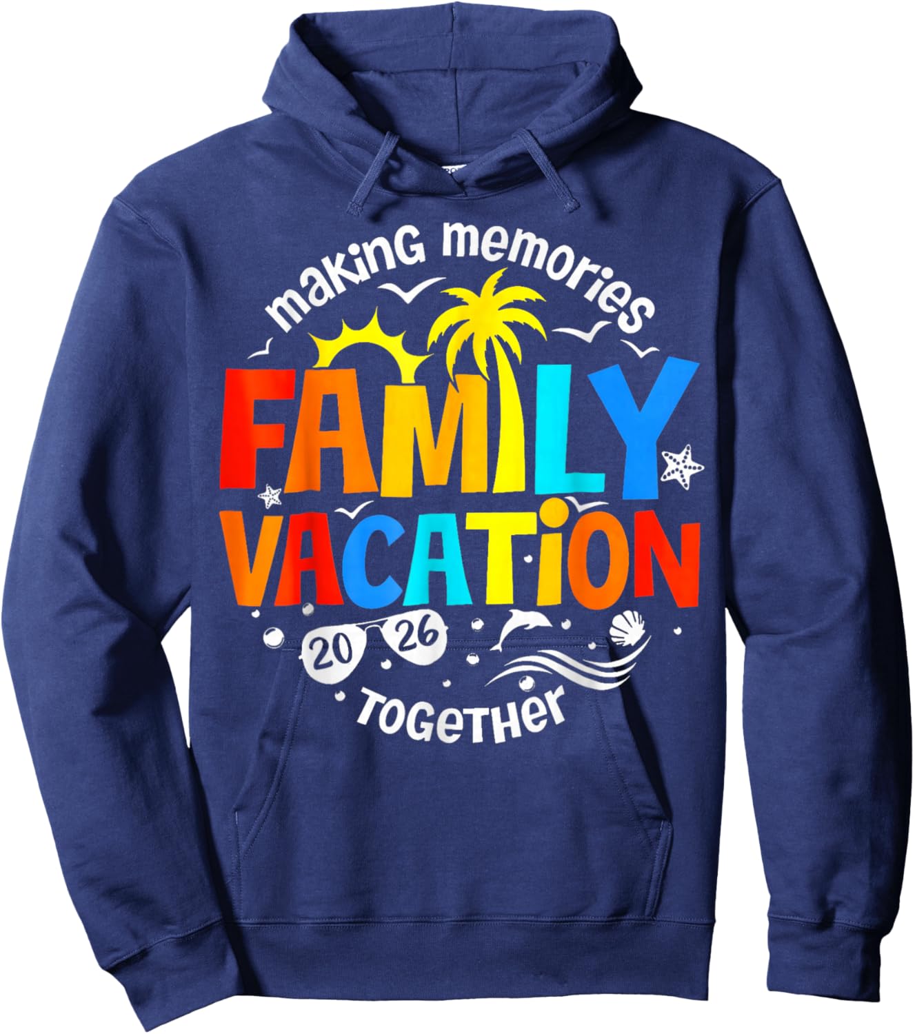 Family Vacation 2026 Beach Matching Family Summer Vacation Hoodie - Hoodie | Navy