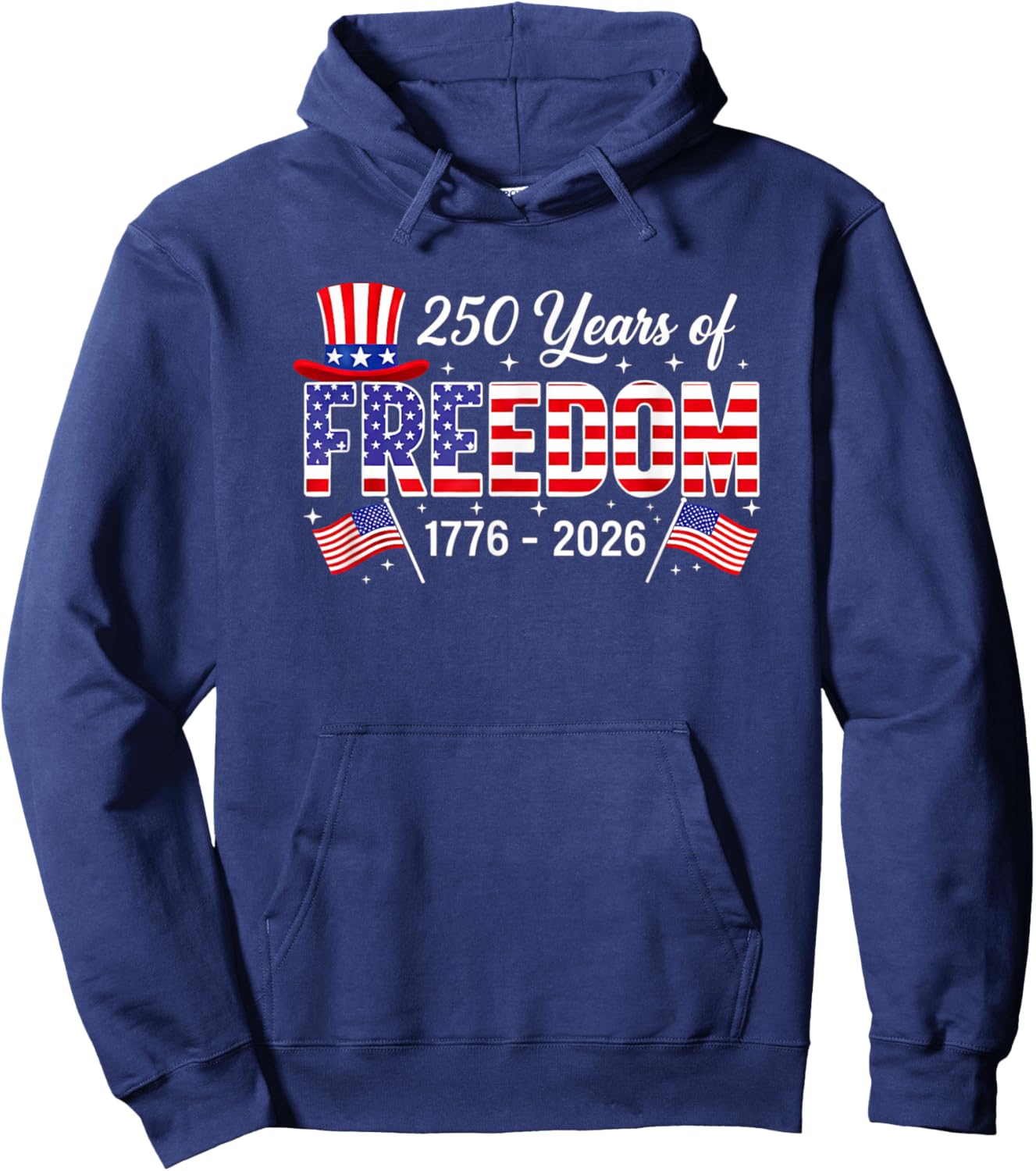 250 Years American 1776 2026 250th USA Birthday 4th of July Hoodie - Hoodie | Navy