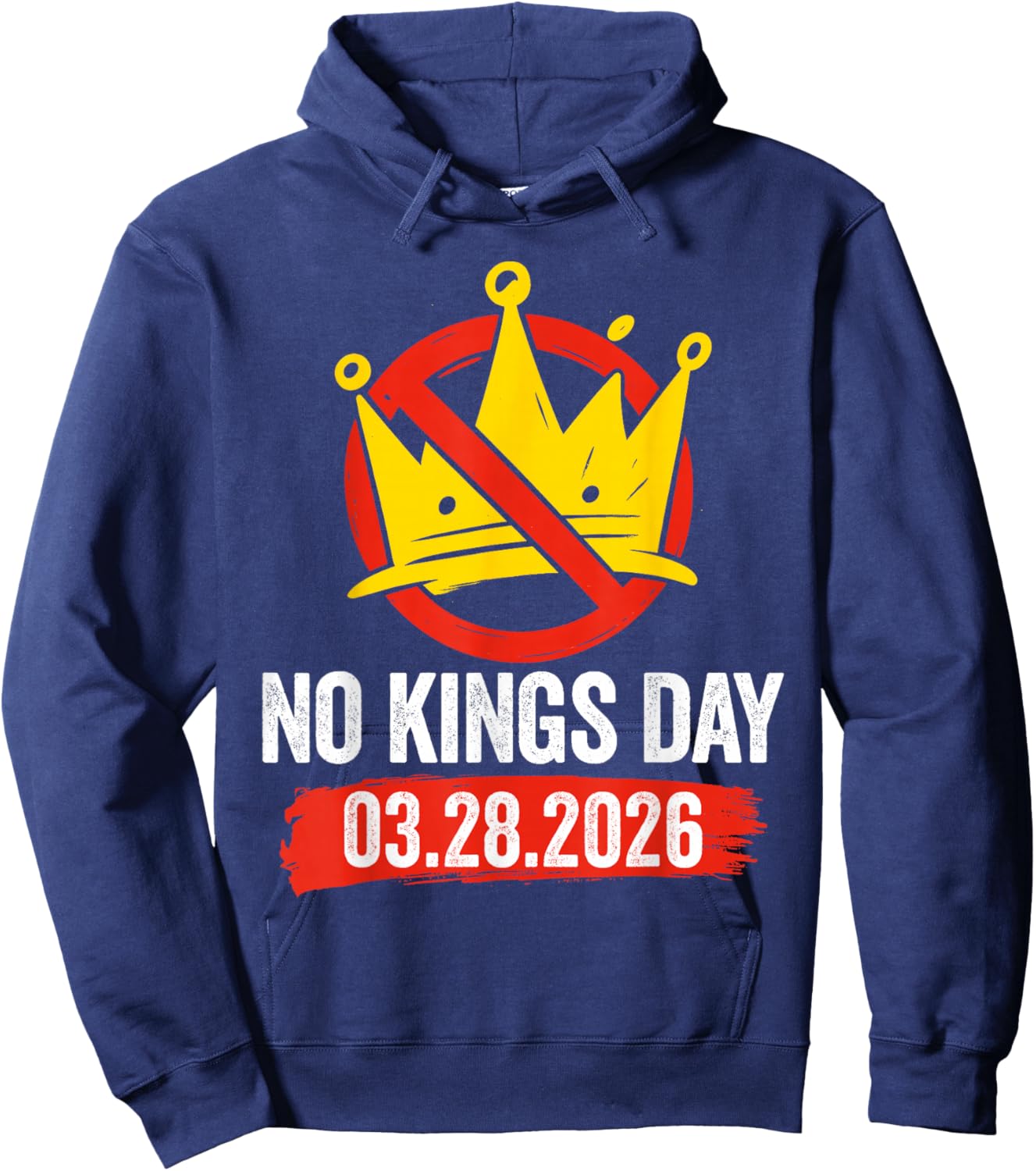 Retro Patriotic No Kings March 28 2026 No Kings Men Women Hoodie - Hoodie | Navy