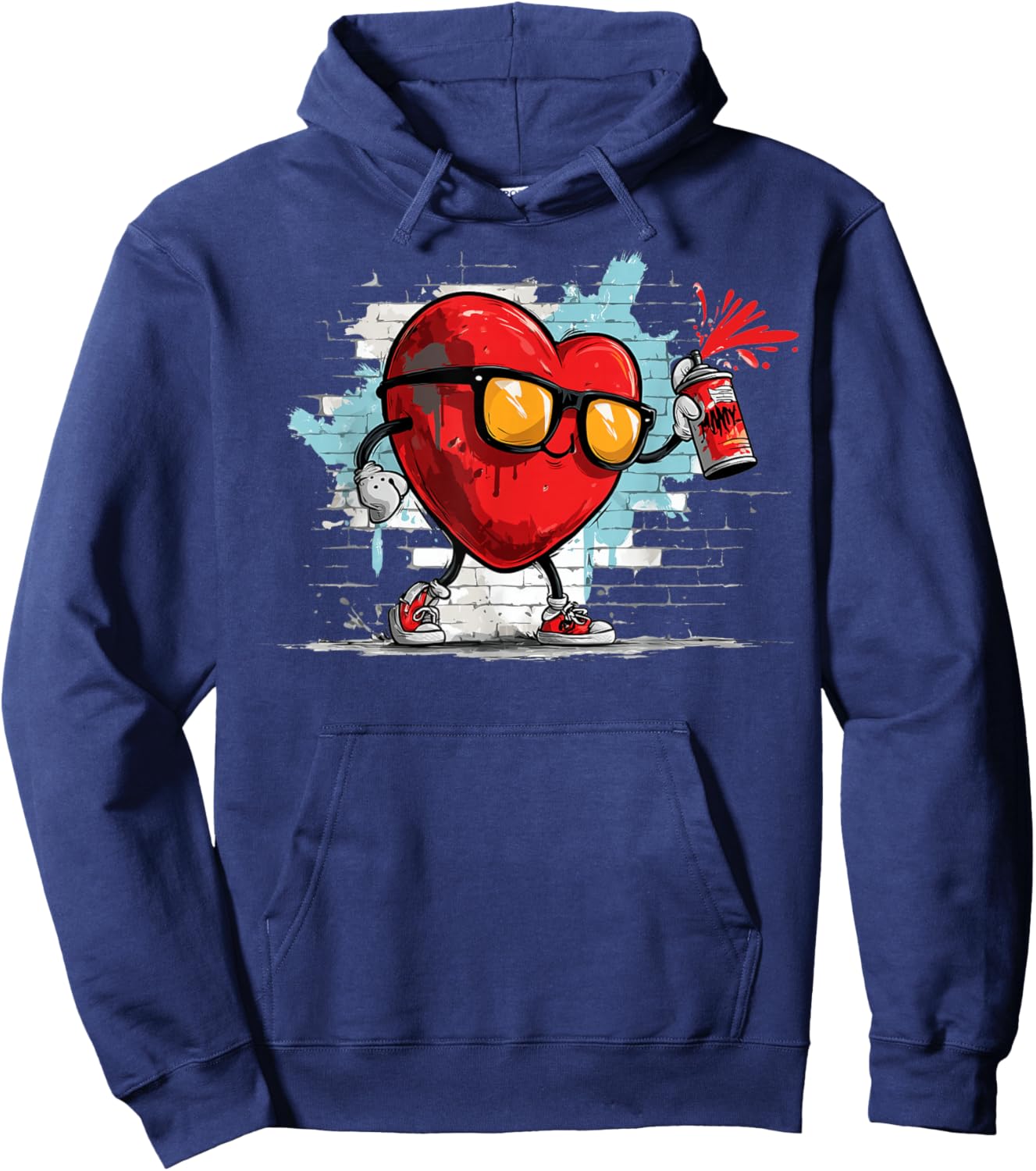 Graffiti Heart Graffiti Tag Urban Art Street Valentine's Day Hoodie - Hoodie | Navy