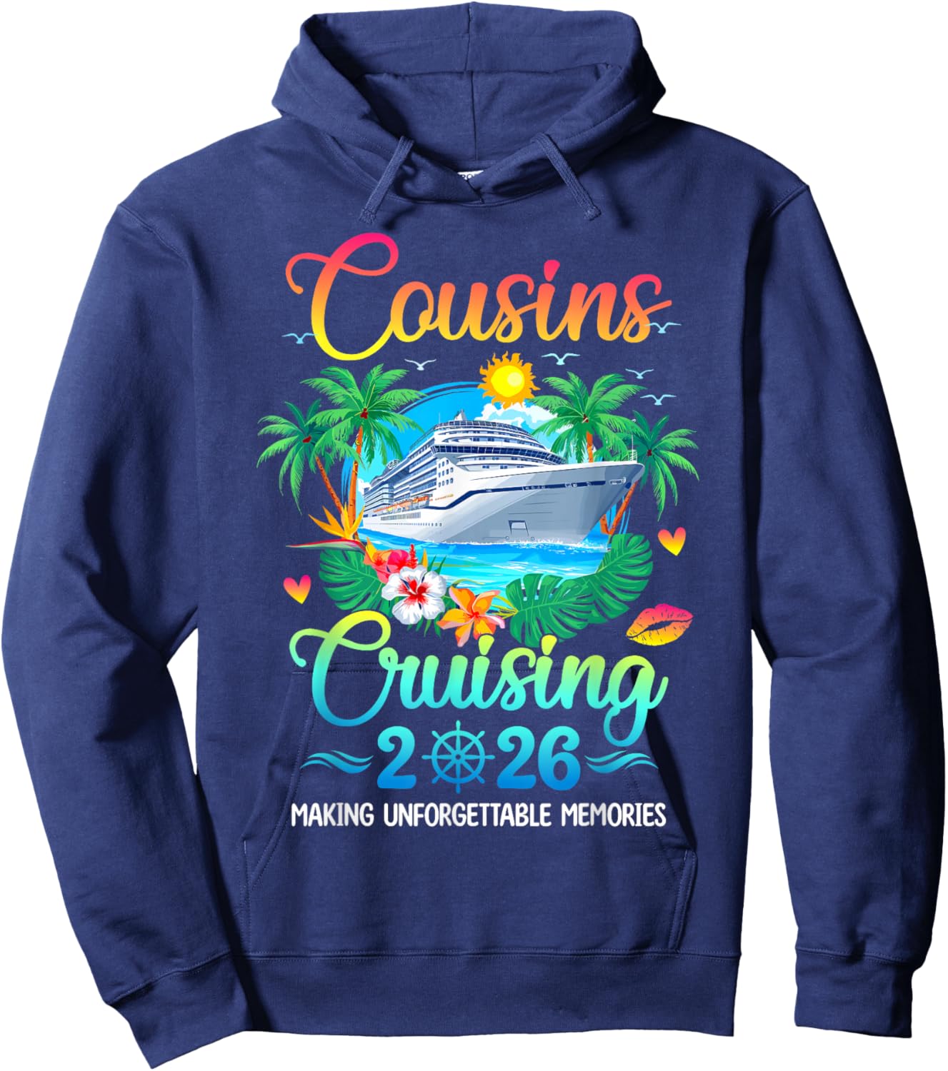 Cousins Cruising 2026 Cruising Matching Group Vacation Trip Hoodie - Hoodie | Navy