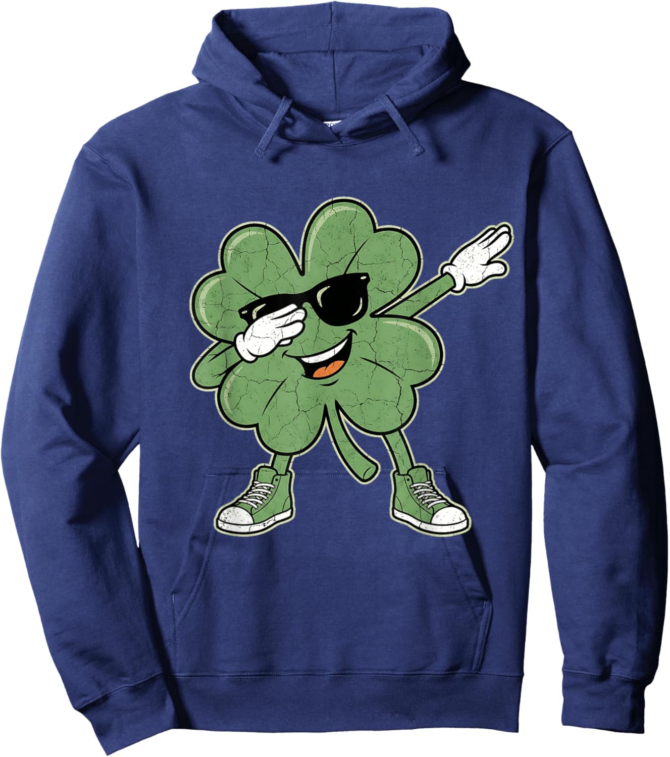 Dabbing Shamrock St Patricks Day Boys Kids St Paddys Pattys Hoodie - Hoodie | Navy