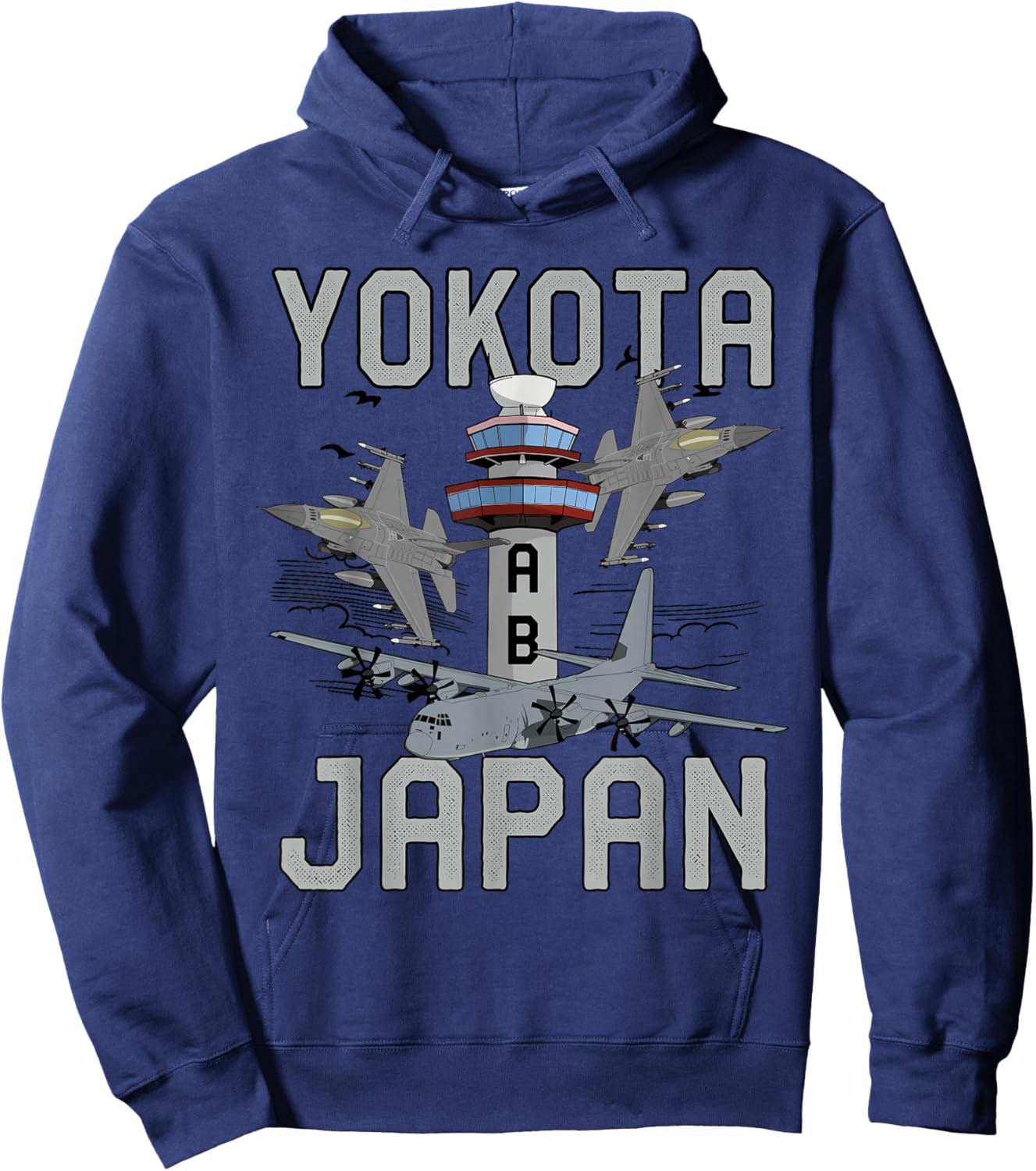 Yokota Air Base Japan C-130 Hercules Airlift Wing Veteran Hoodie - Hoodie | Navy