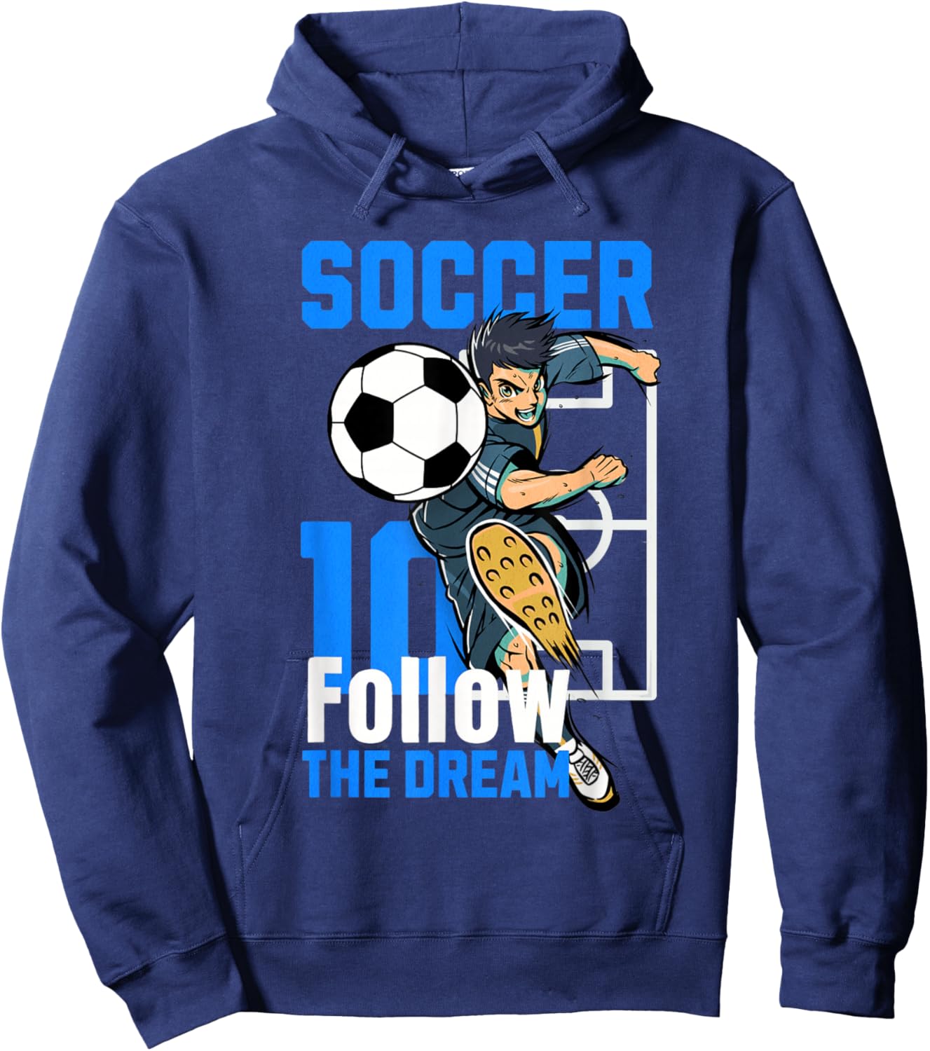 Soccer Player Action Art Follow The Dream Design Hoodie - Hoodie | Navy