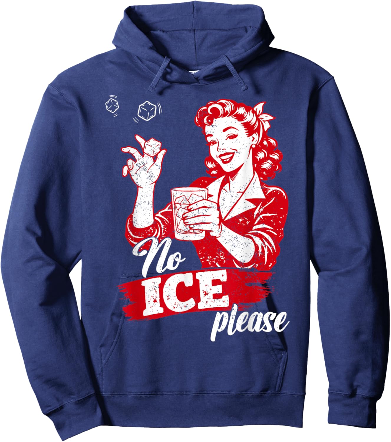 Funny No Ice Please Meme Hoodie - Hoodie | Navy
