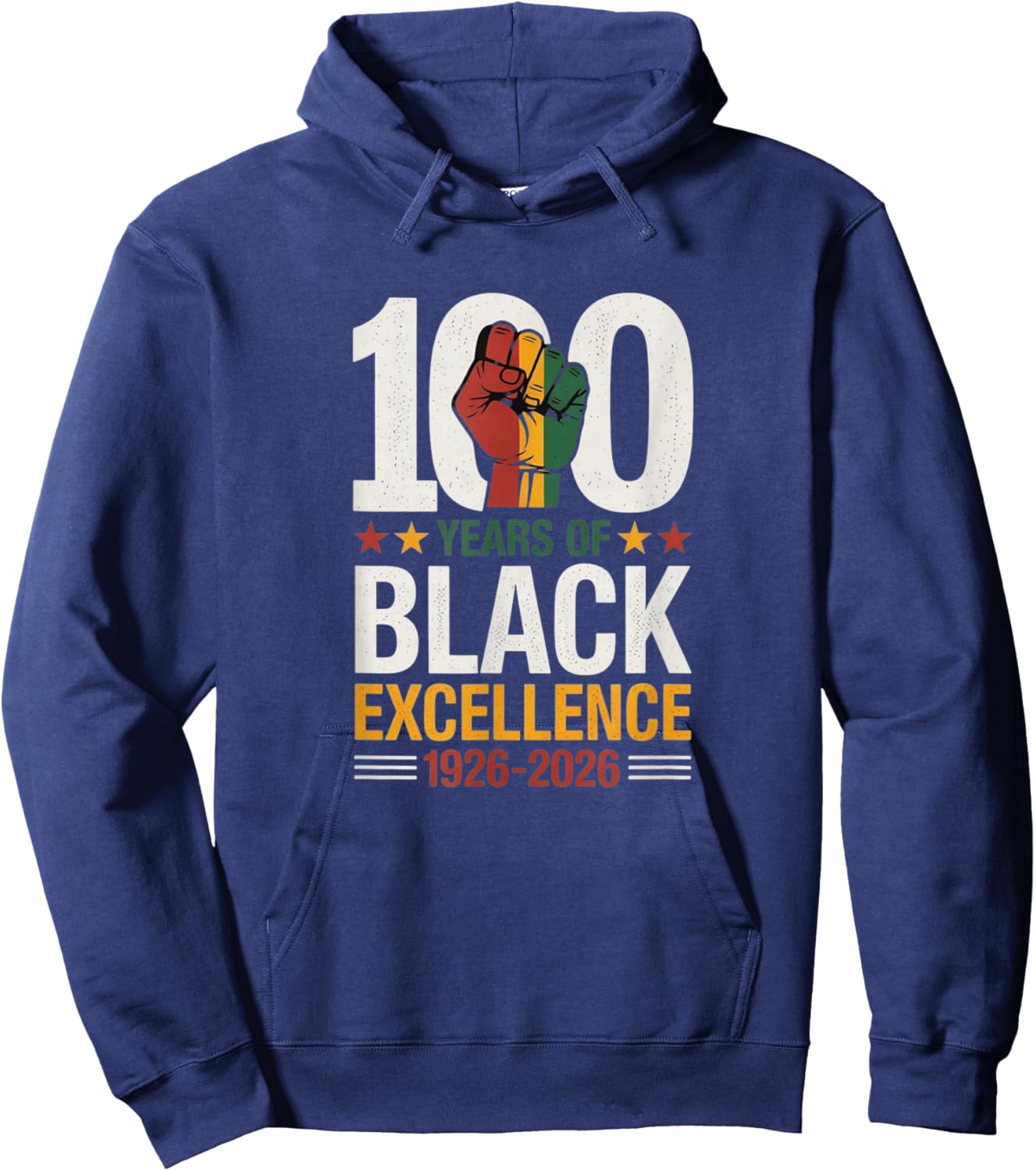 100 Years of Black Excellence Centennial Black History Month Hoodie - Hoodie | Navy