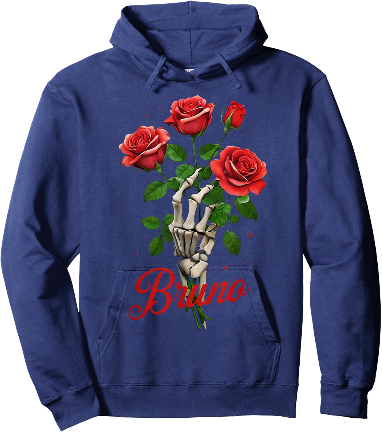 Retro Bruno First Name Personalized 80's Hoodie - Hoodie | Navy