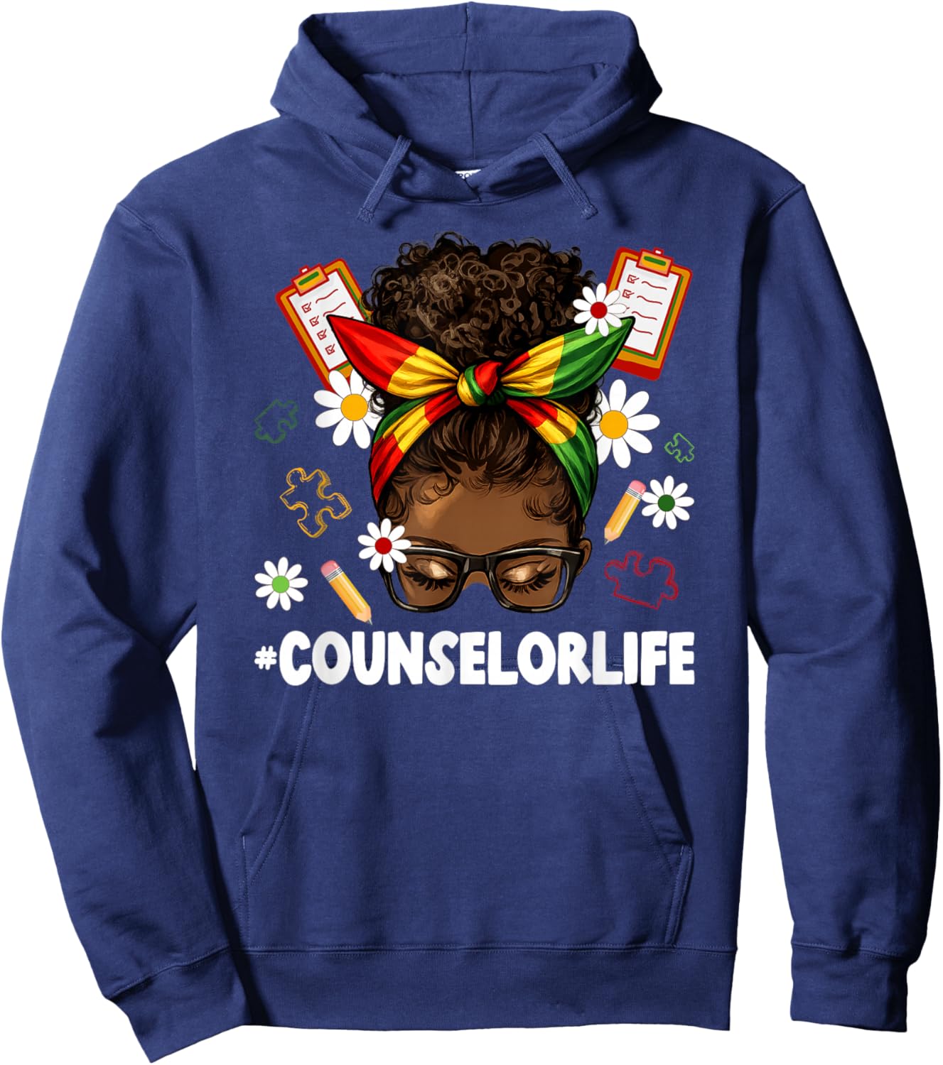 Black Counselor Life African American Counselors Hoodie - Hoodie | Navy