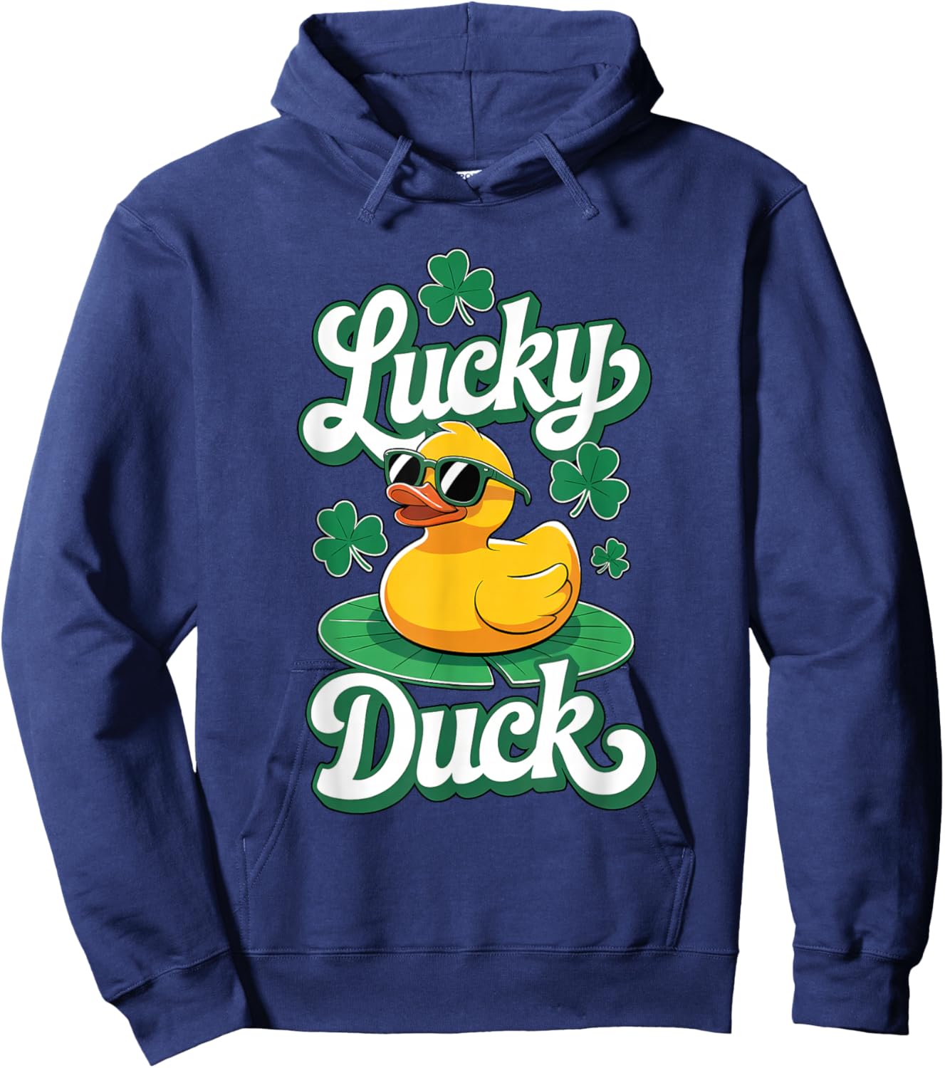 Lucky Duck St Patrick's Day Rubber Ducky Hoodie - Hoodie | Navy