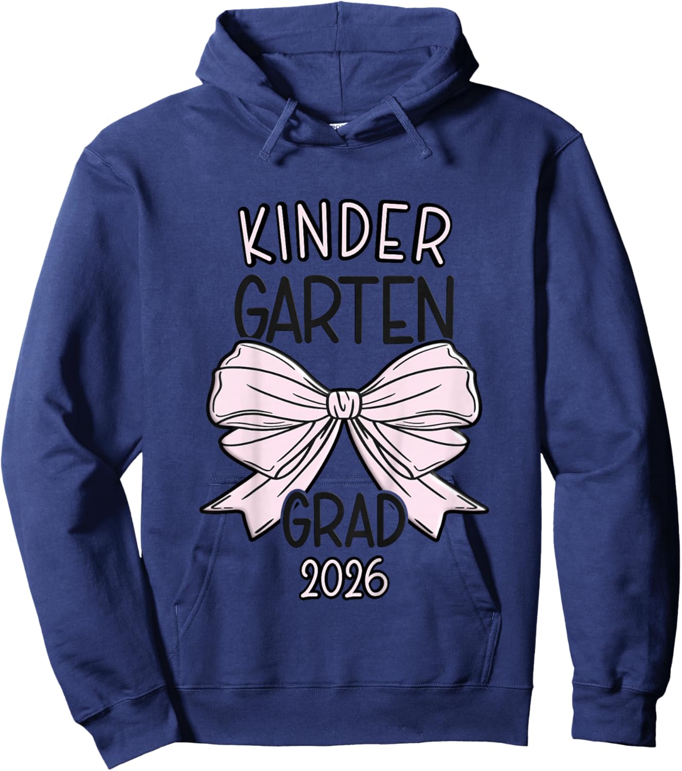 Kids Kindergarten Grad 2026 Bow Kindergarten Graduation 2026 Hoodie - Hoodie | Navy