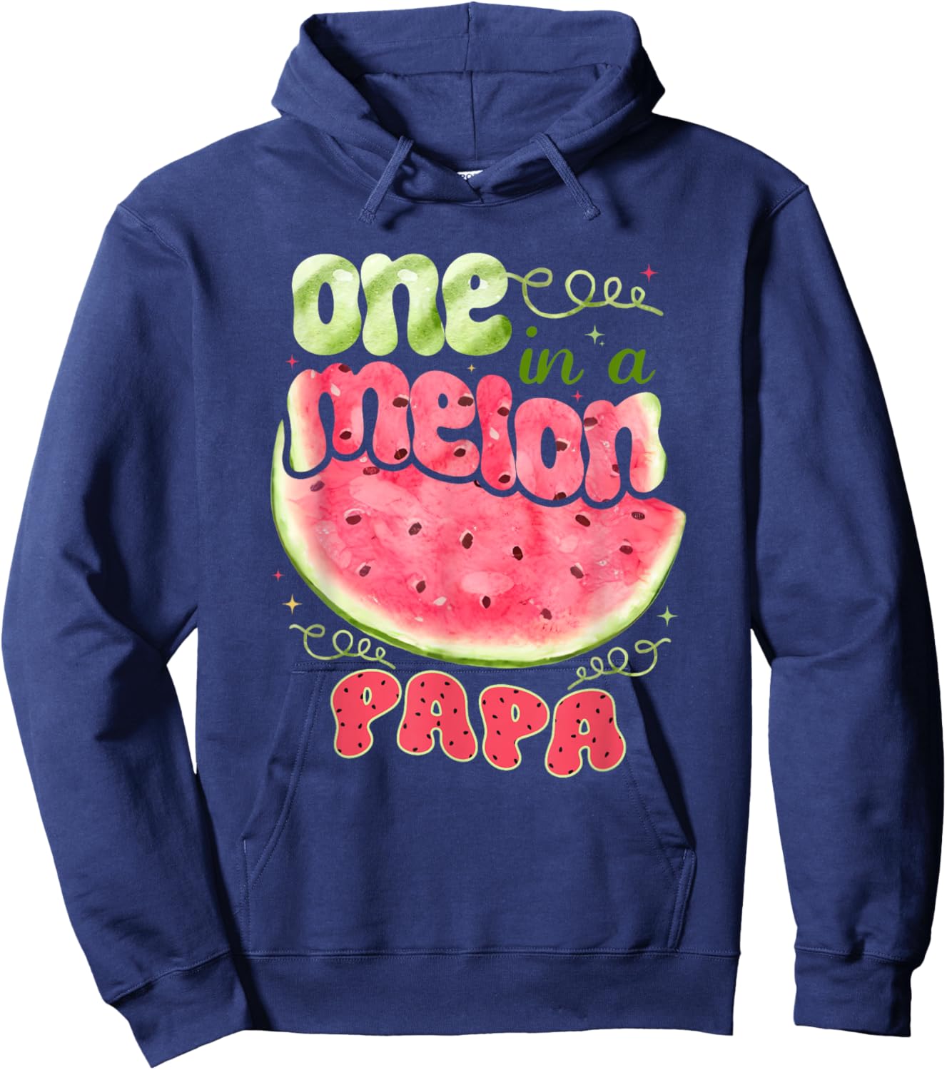 One in a Melon Papa 1st Birthday Party Family Matching Hoodie - Hoodie | Navy