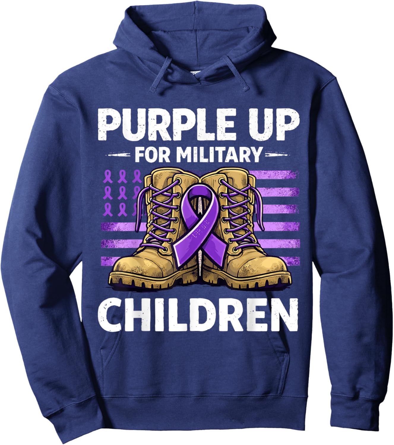 Purple Up for Military Kids Month of The Military Child Hoodie - Hoodie | Navy