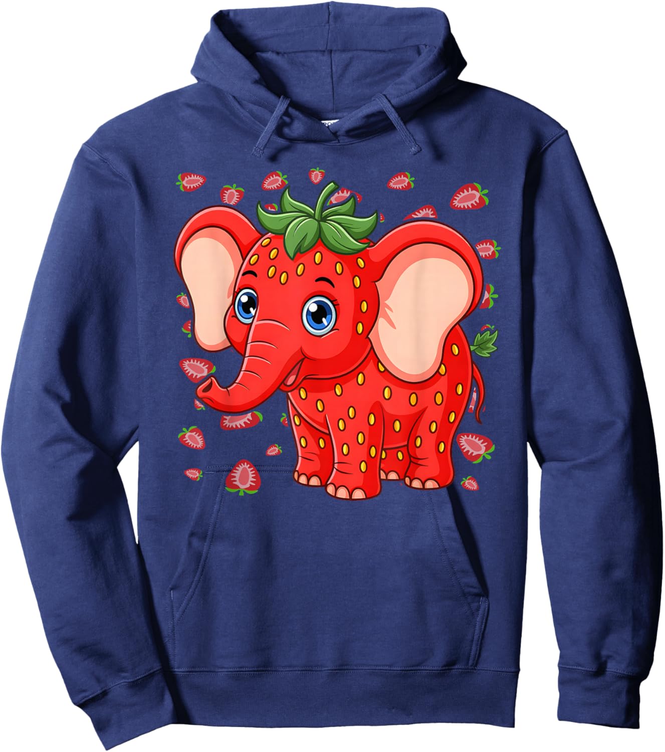 Funny Meme Kids Boys Strawberry Elephant Hoodie - Hoodie | Navy