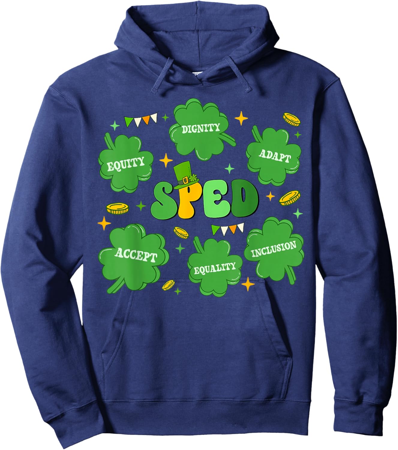 SPED Teacher Lucky Charm St Patricks Day Special Education Hoodie - Hoodie | Navy