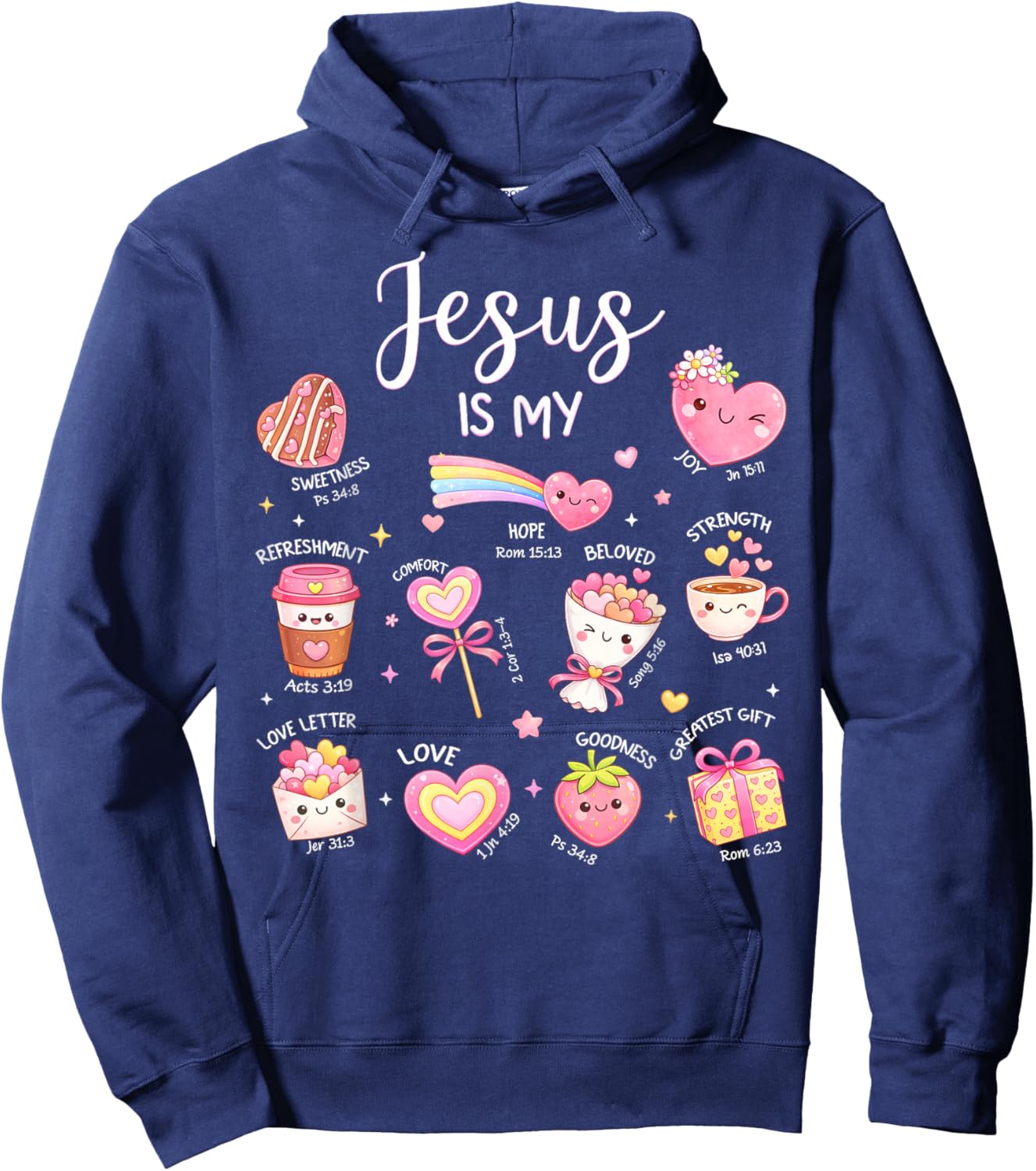 Jesus is My Valentine Christian Religious Bible Verse Hoodie - Hoodie | Navy