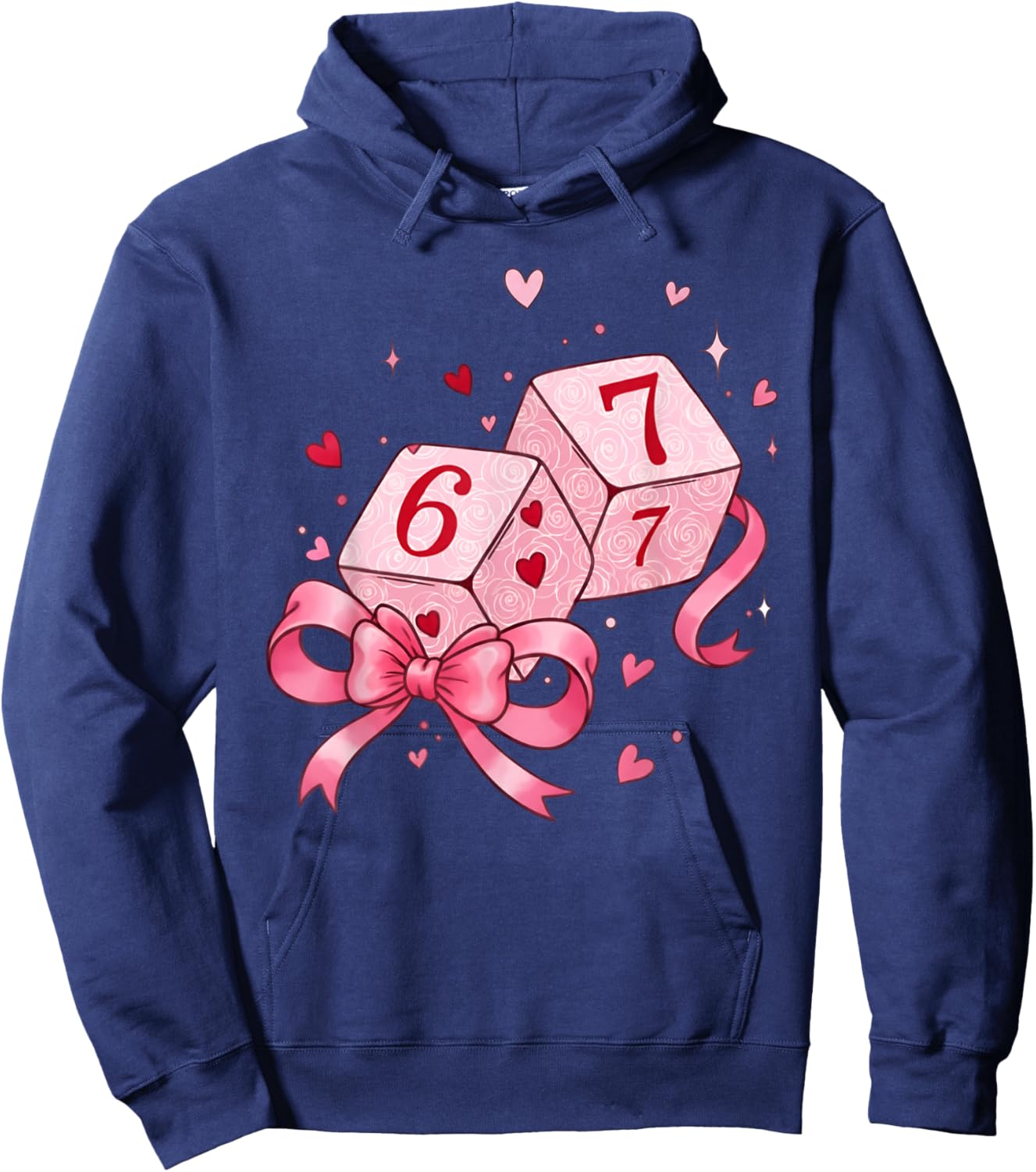Preppy 67 Valentine Six Seven Dice 6 7 Men Women Kids Hoodie - Hoodie | Navy