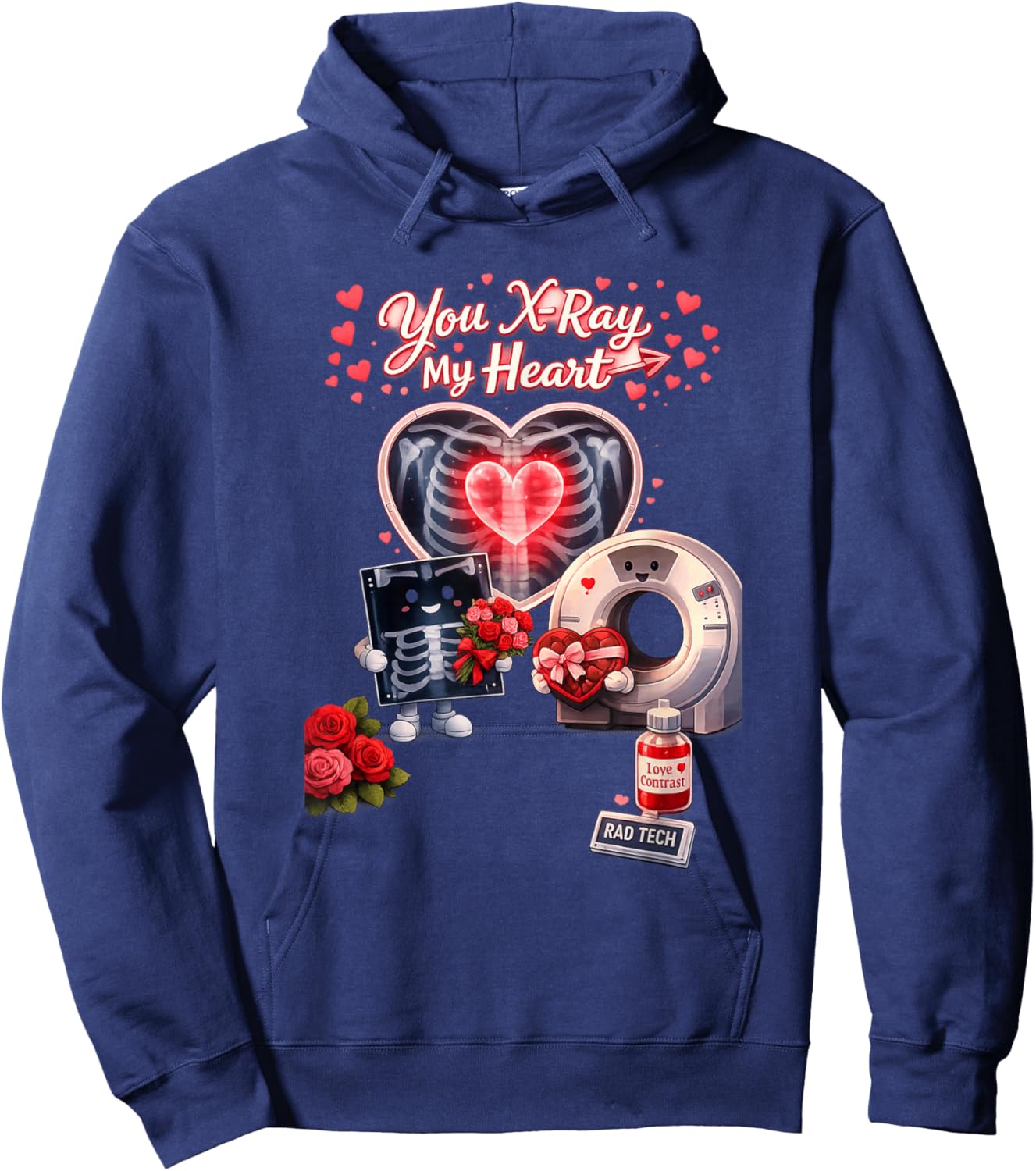 Be My Valentine Radiology Tech Hoodie - Hoodie | Navy