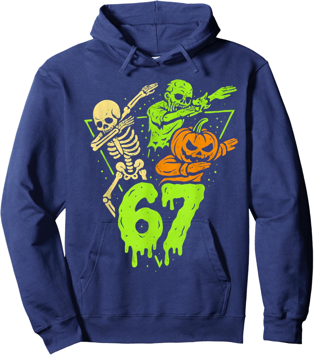 67 Halloween 6 7 Meme Gen Alpha Slang Six Seven Boys Kids Hoodie - Hoodie | Navy
