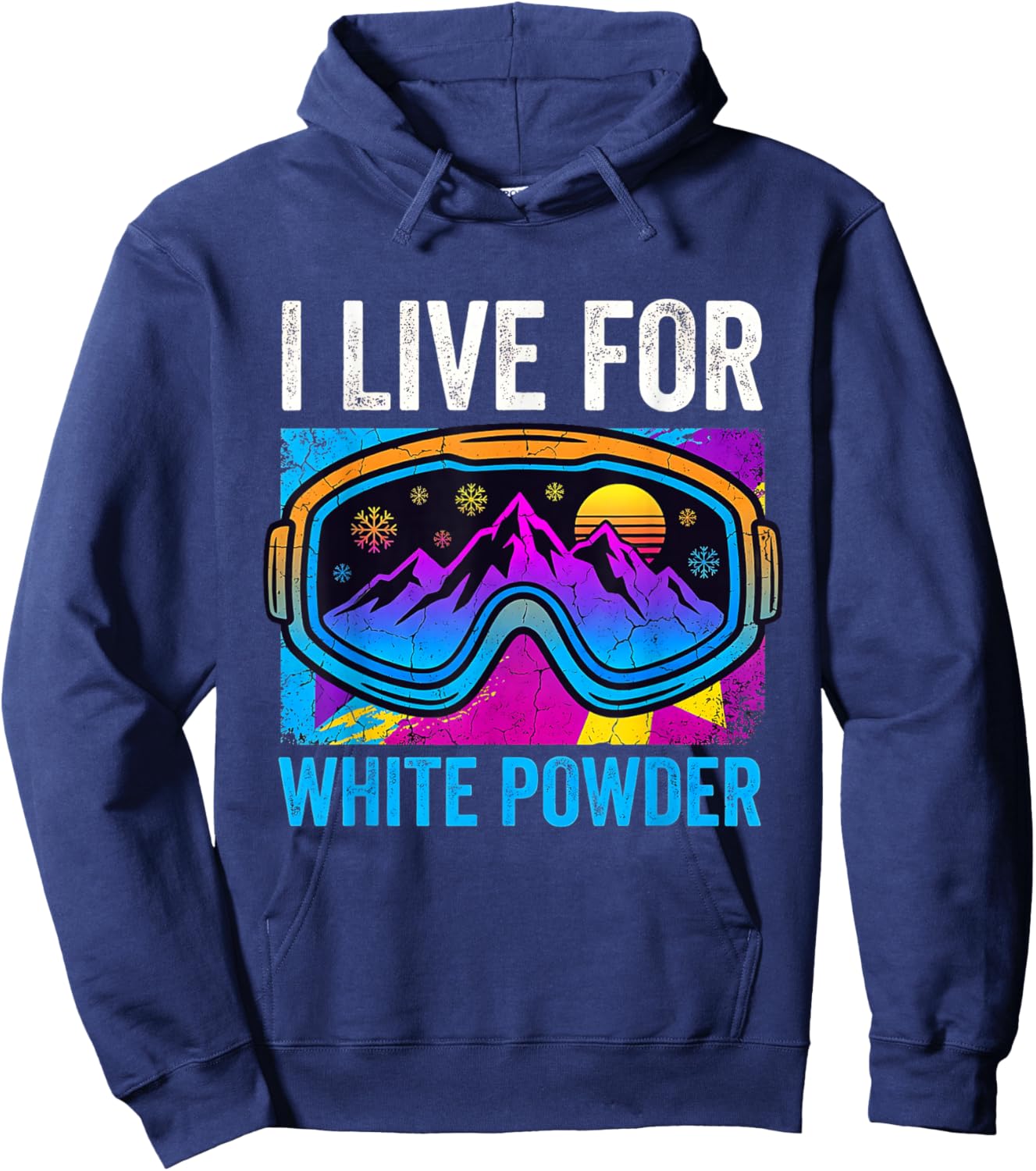 Retro Ski Snowboard Men Women Vintage 80s 90s Skiing Outfit Hoodie - Hoodie | Navy