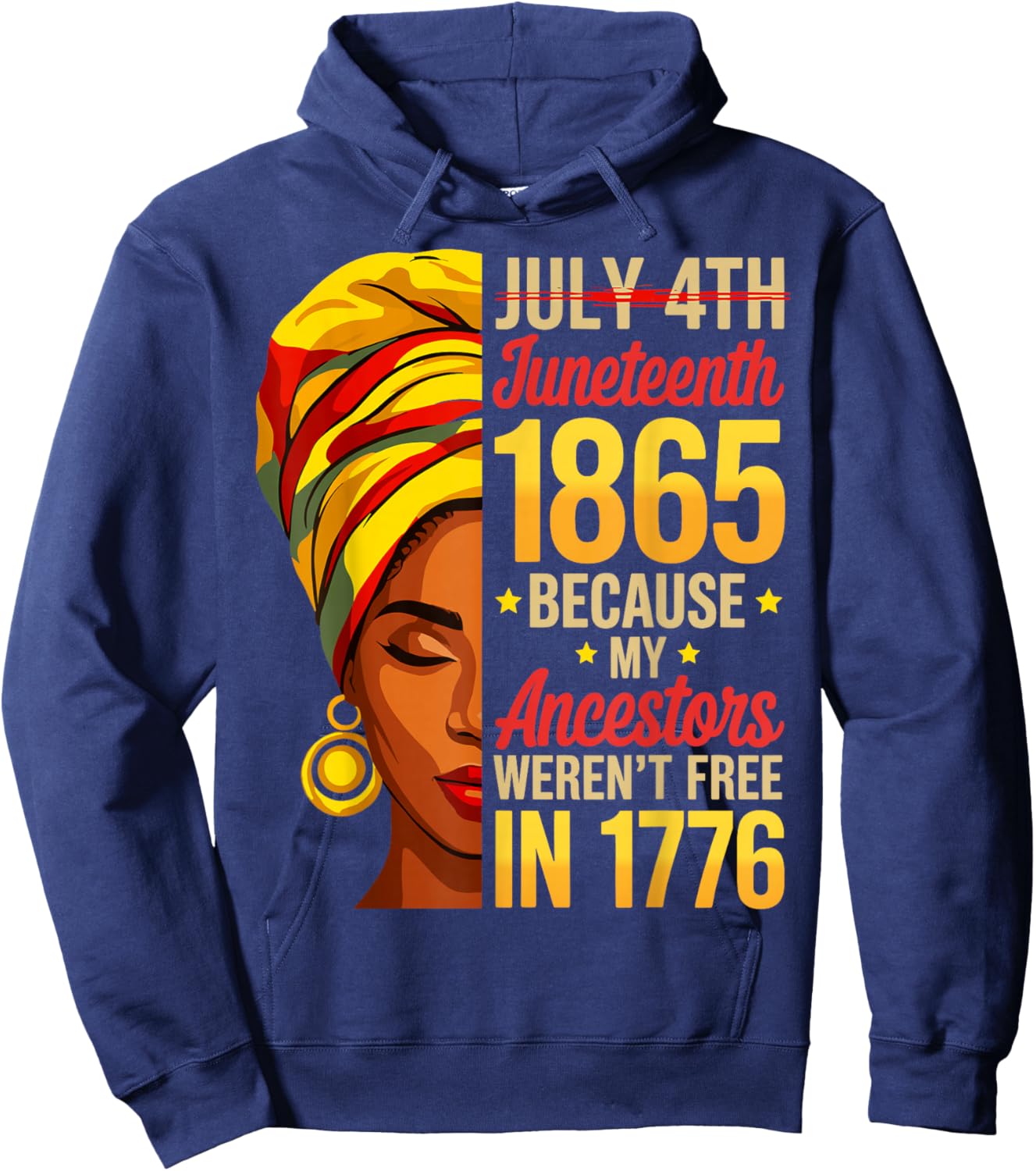 Juneteenth 1865 African American Women Black History Month Hoodie - Hoodie | Navy