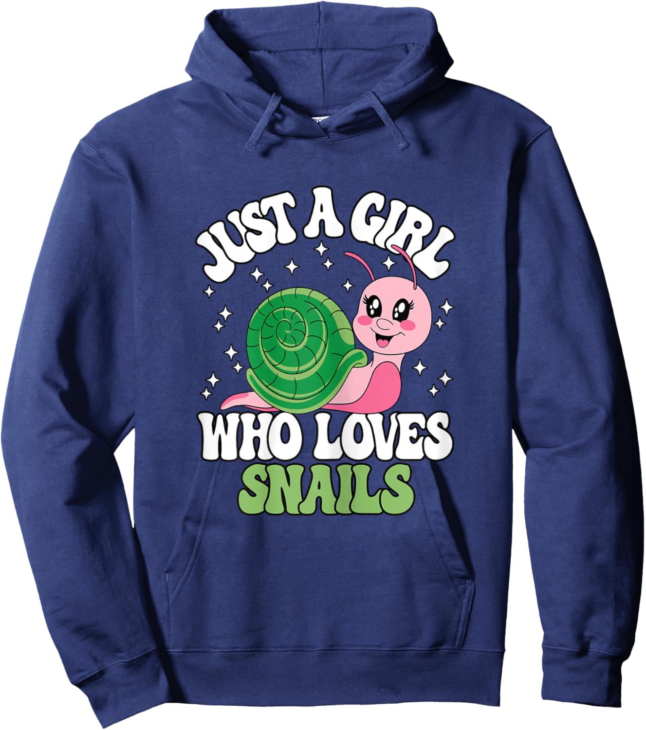 Just A Girl Who Loves Snails Cute Animal Girls Kids Hoodie - Hoodie | Navy