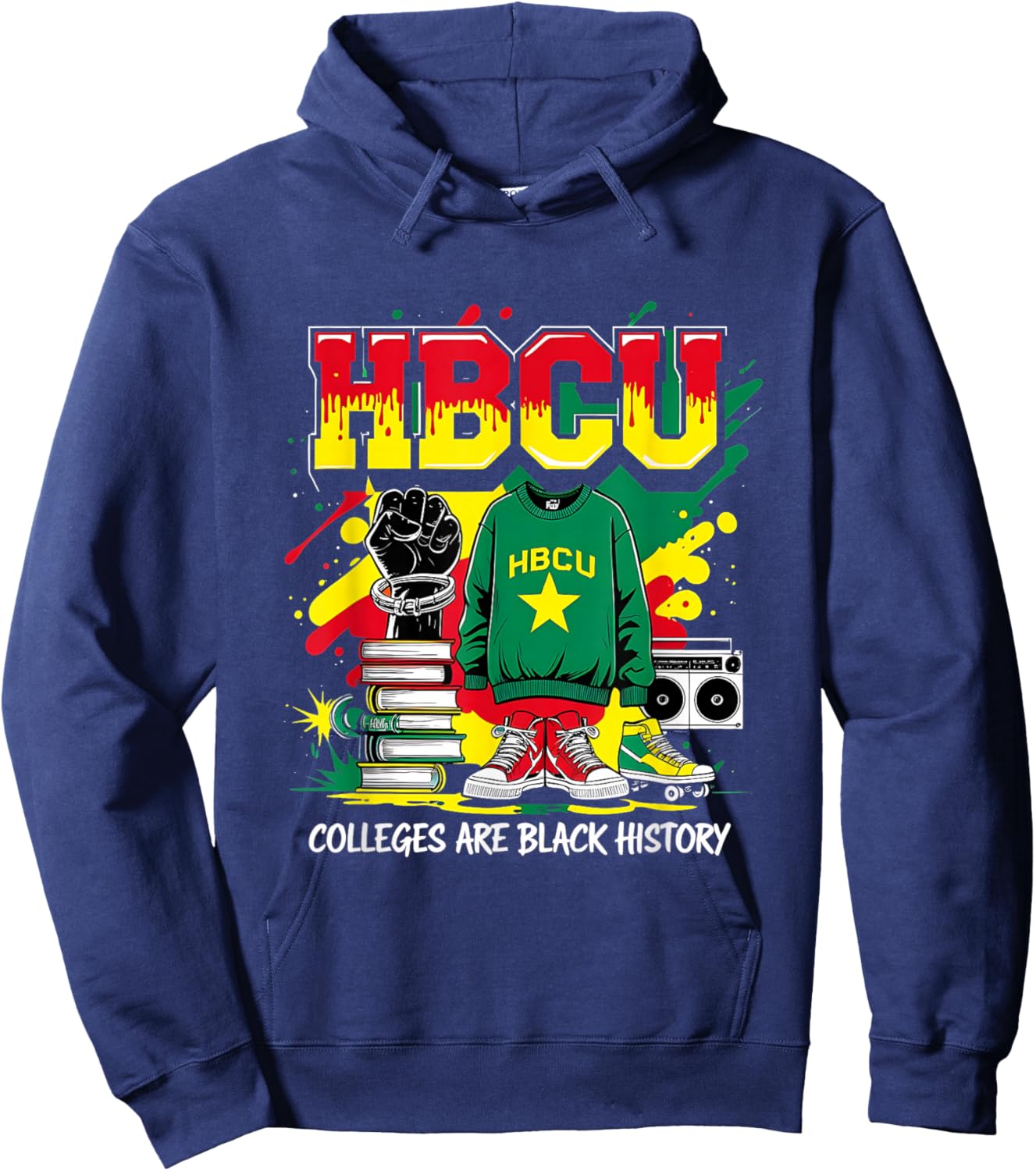 African American HBCU Colleges Black History Students Hoodie - Hoodie | Navy