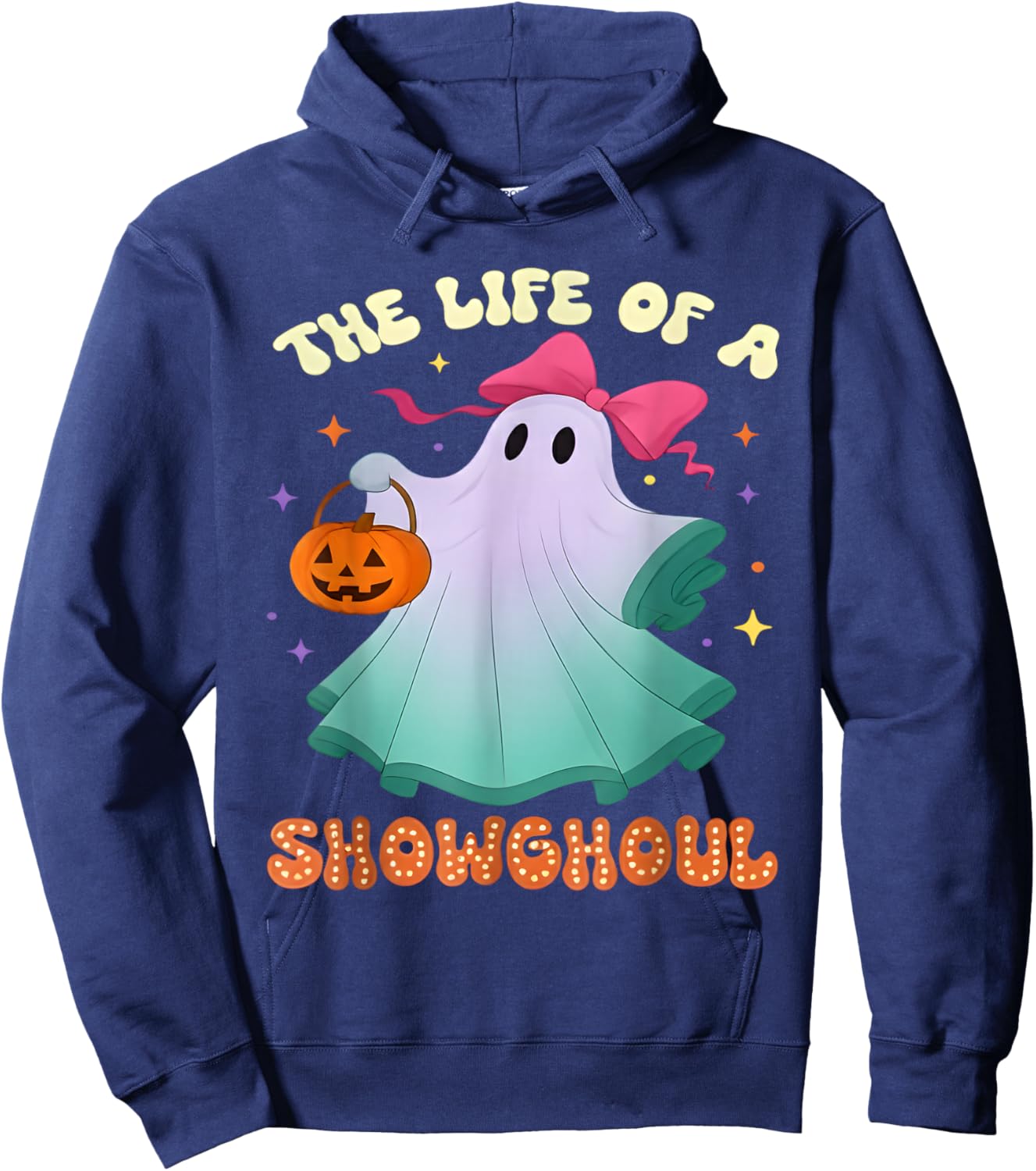 he Life of a Showghoul Retro Halloween Show Ghosts Girl Hoodie - Hoodie | Navy