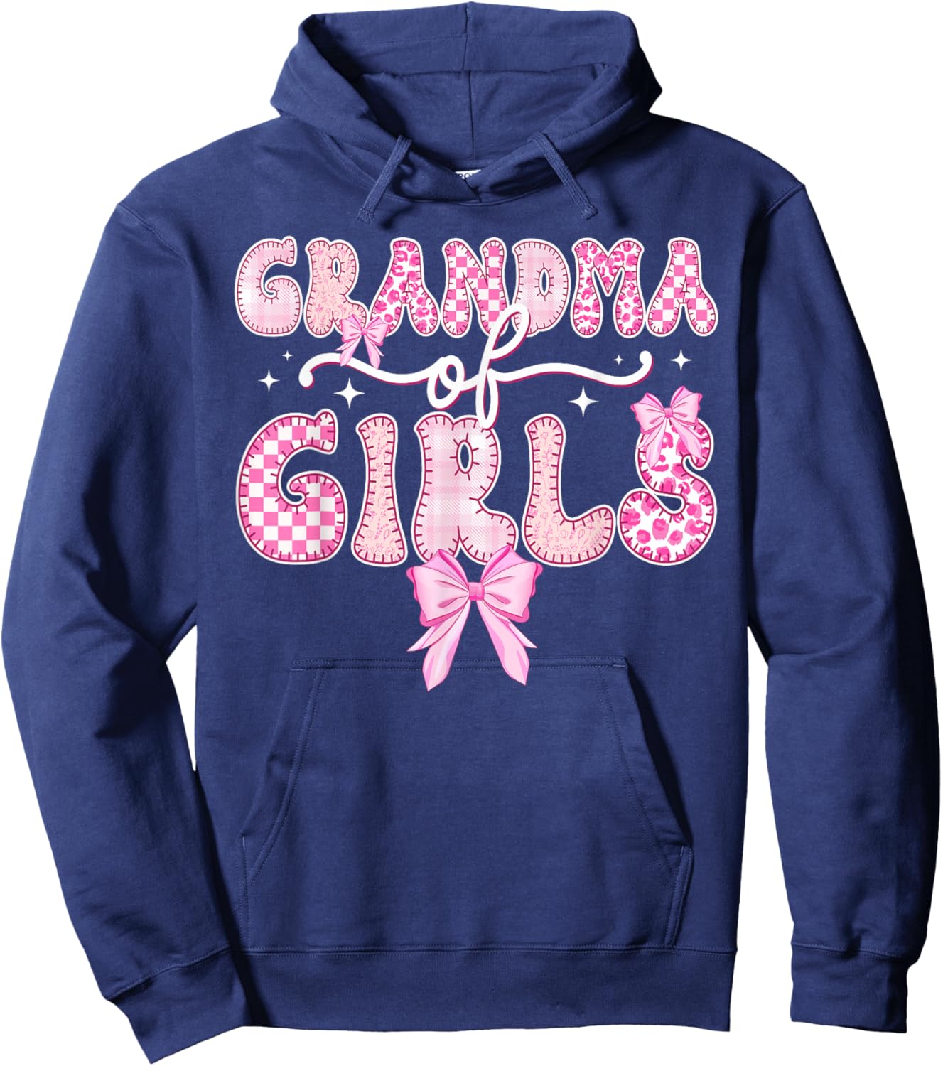Grandma of Girls Grandma Girls Grandmother Coquette Hoodie - Hoodie | Navy