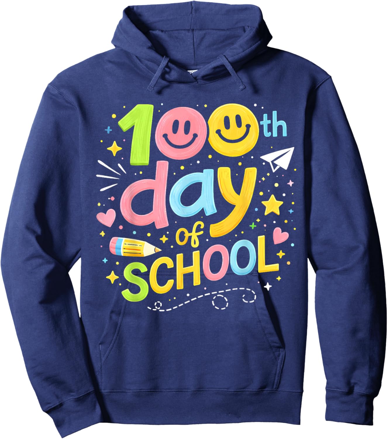 100th Day of School Teacher Girls Kids 100 Days of School Hoodie - Hoodie | Navy