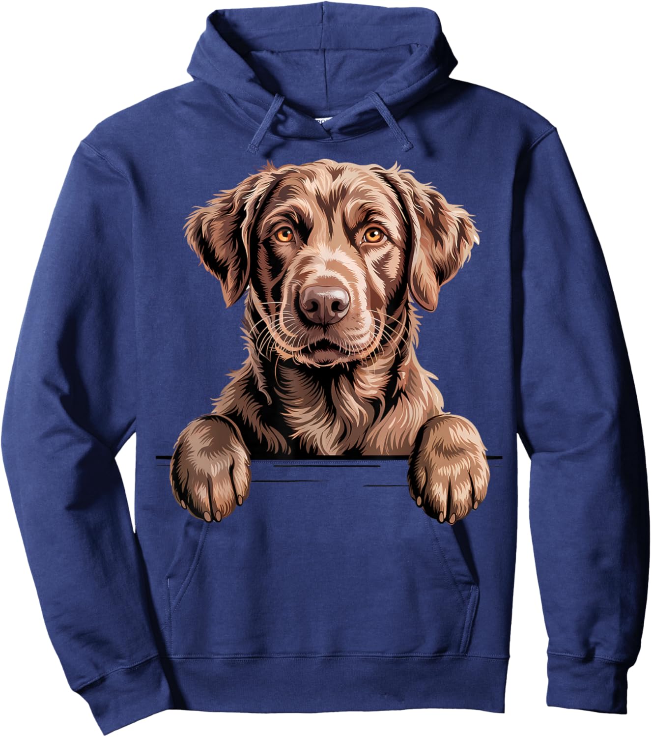 Chesapeake Bay Retriever Funny Peeking Chessie Dog Lover Hoodie - Hoodie | Navy