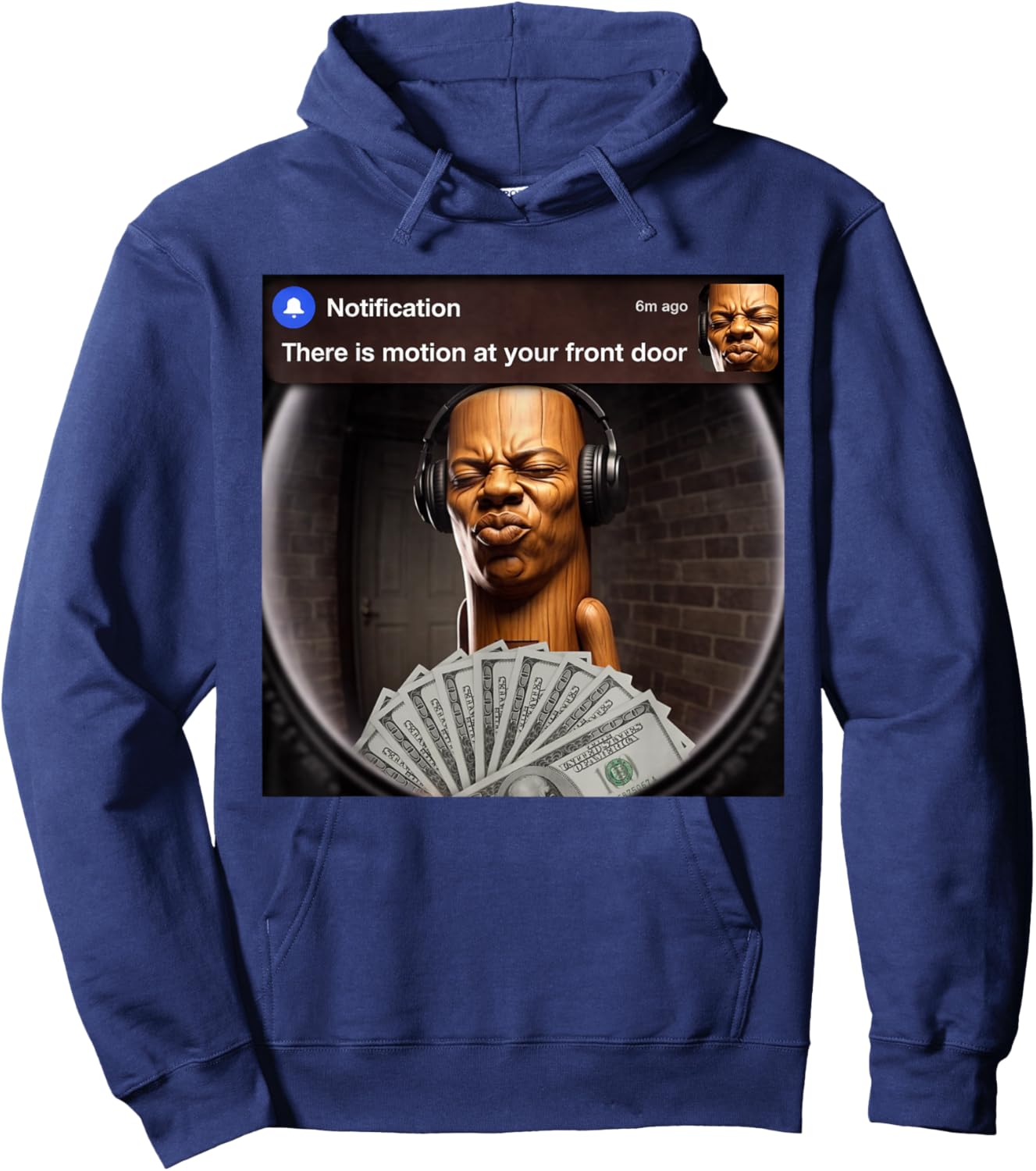 There is Motion at Your Front Door Tung Tung Tung Speed Meme Hoodie - Hoodie | Navy