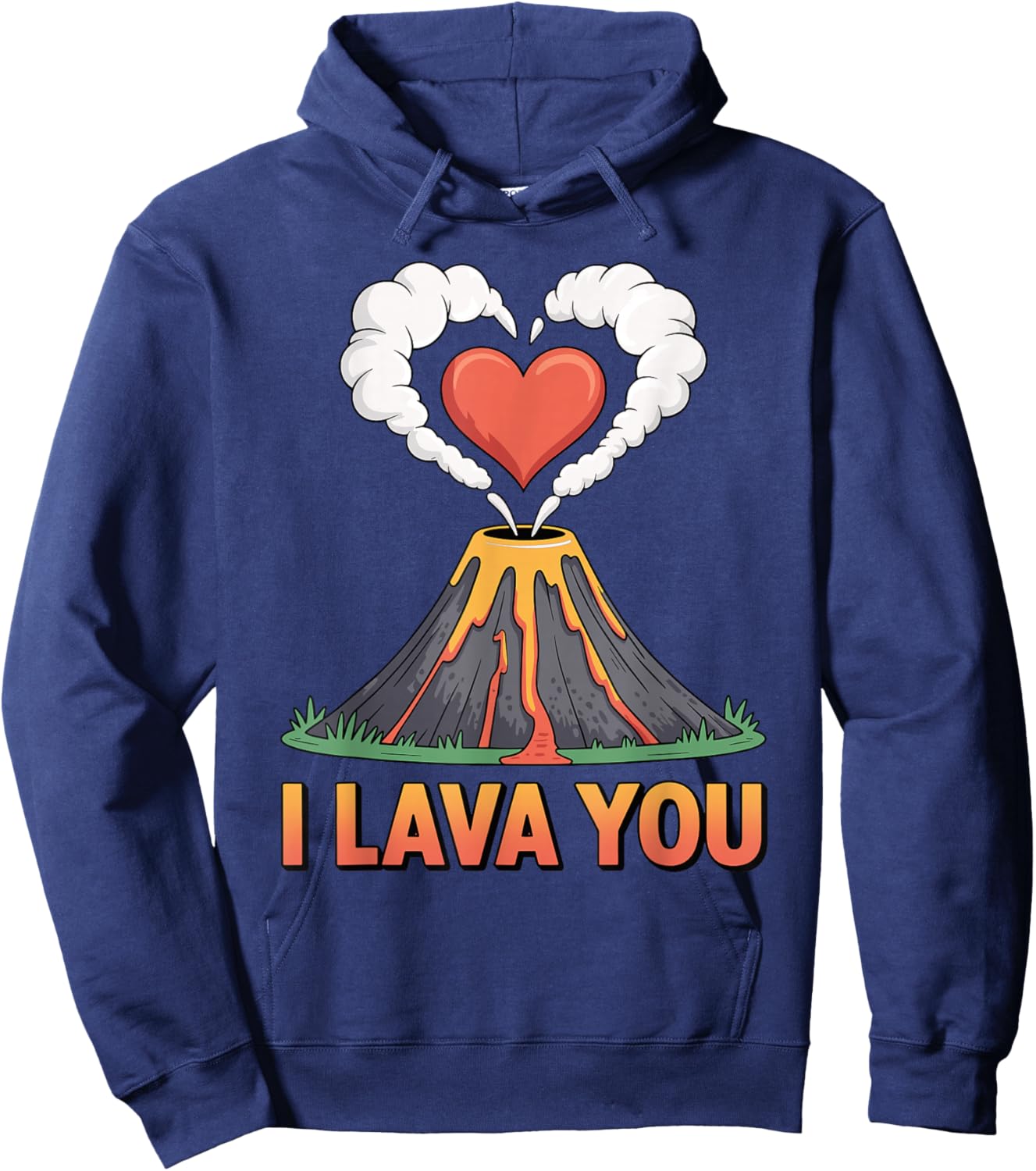 I Lava You Volcano Heart Eruption Love Valentines Day Hoodie - Hoodie | Navy