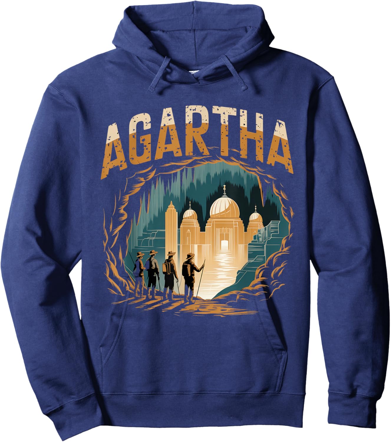 Agartha City UFO Conspiracy Theory Sci Fi Gaming Hoodie - Hoodie | Navy
