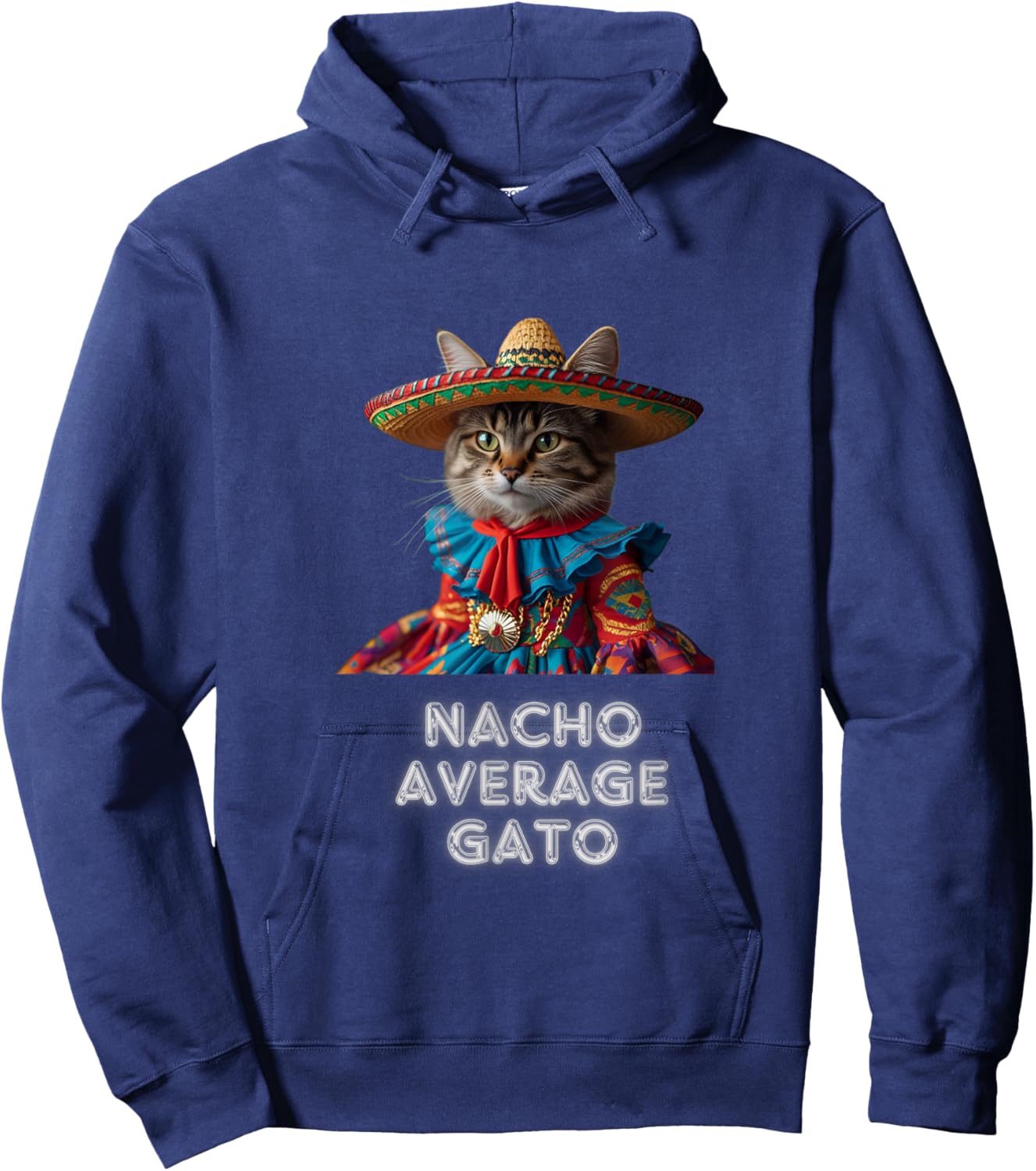 Gato Funny Cat Latino Women Girls Kids Fiesta Taco Hoodie - Hoodie | Navy