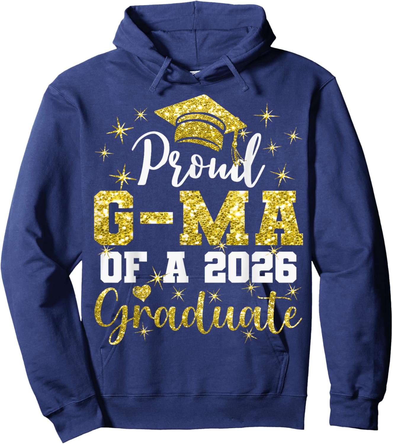 Super Proud G-Ma of 2026 Graduate Senior Graduation Family Hoodie - Hoodie | Navy