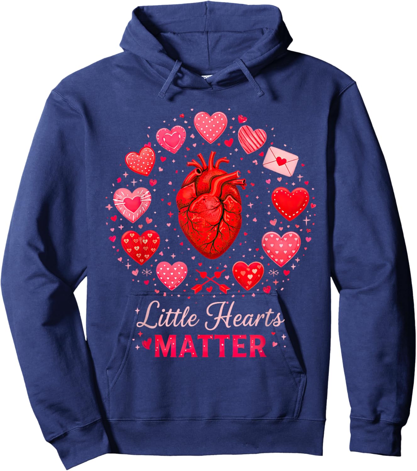 CHD Warrior Congenital Heart Defects Little Hearts A Matter Hoodie - Hoodie | Navy