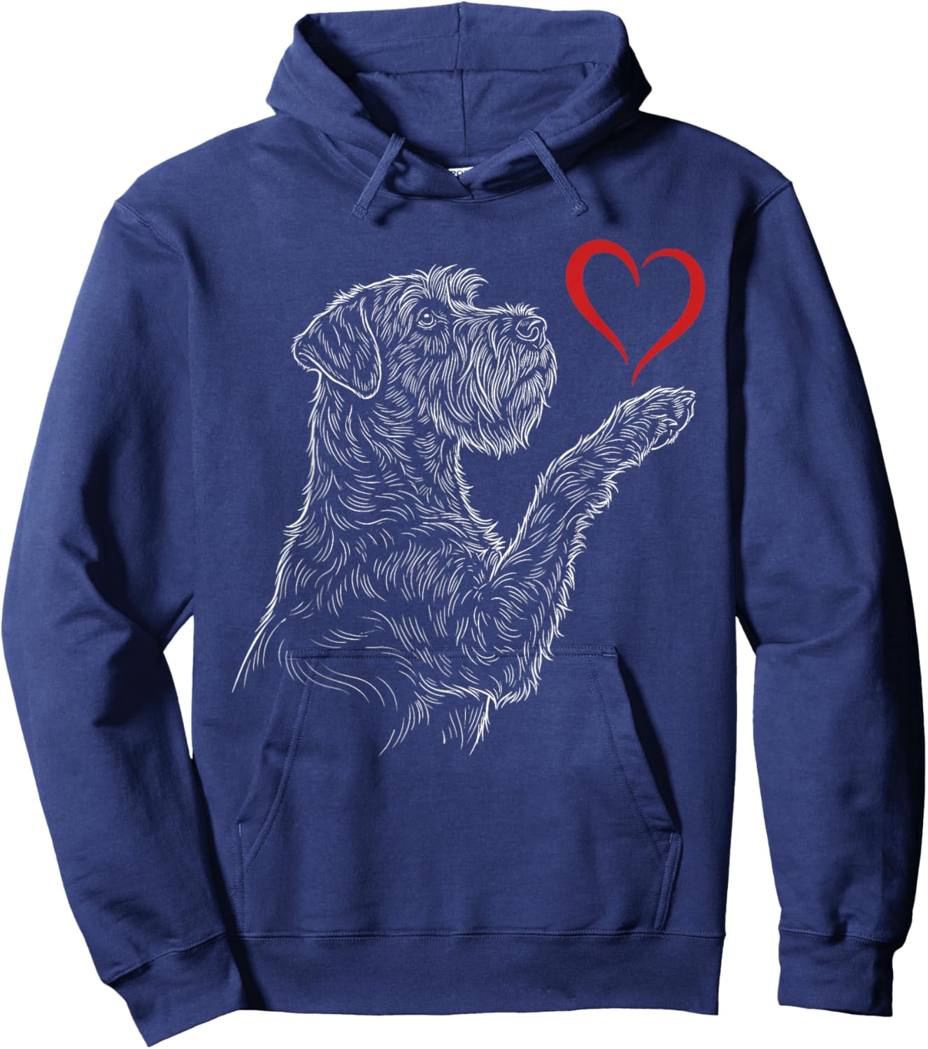 Schnauzer Lover Dog Art Holding Heart Valentines Hoodie - Hoodie | Navy
