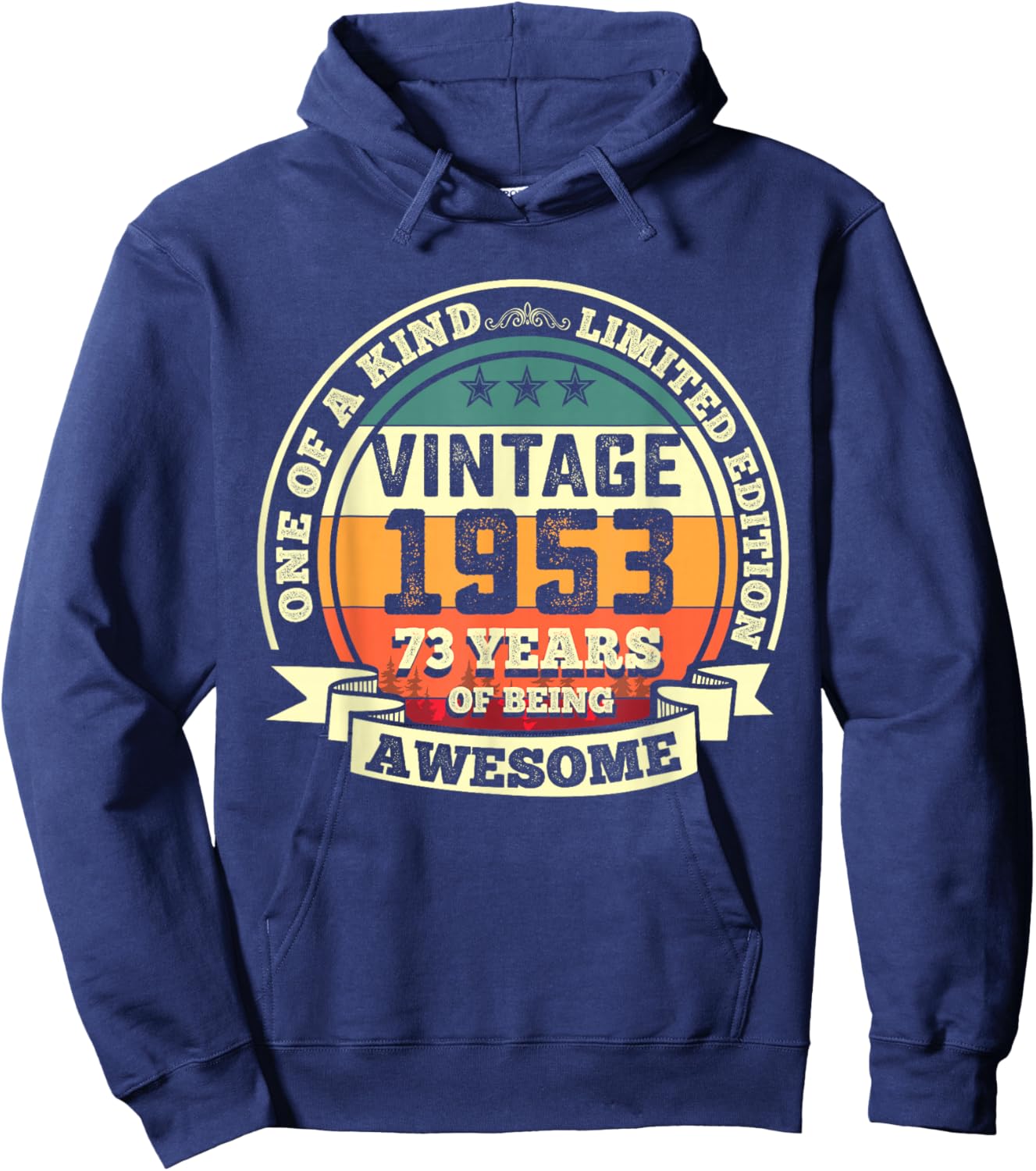 73rd Birthday Gift 73 Years of Being Awesome 73 Years Old Hoodie - Hoodie | Navy