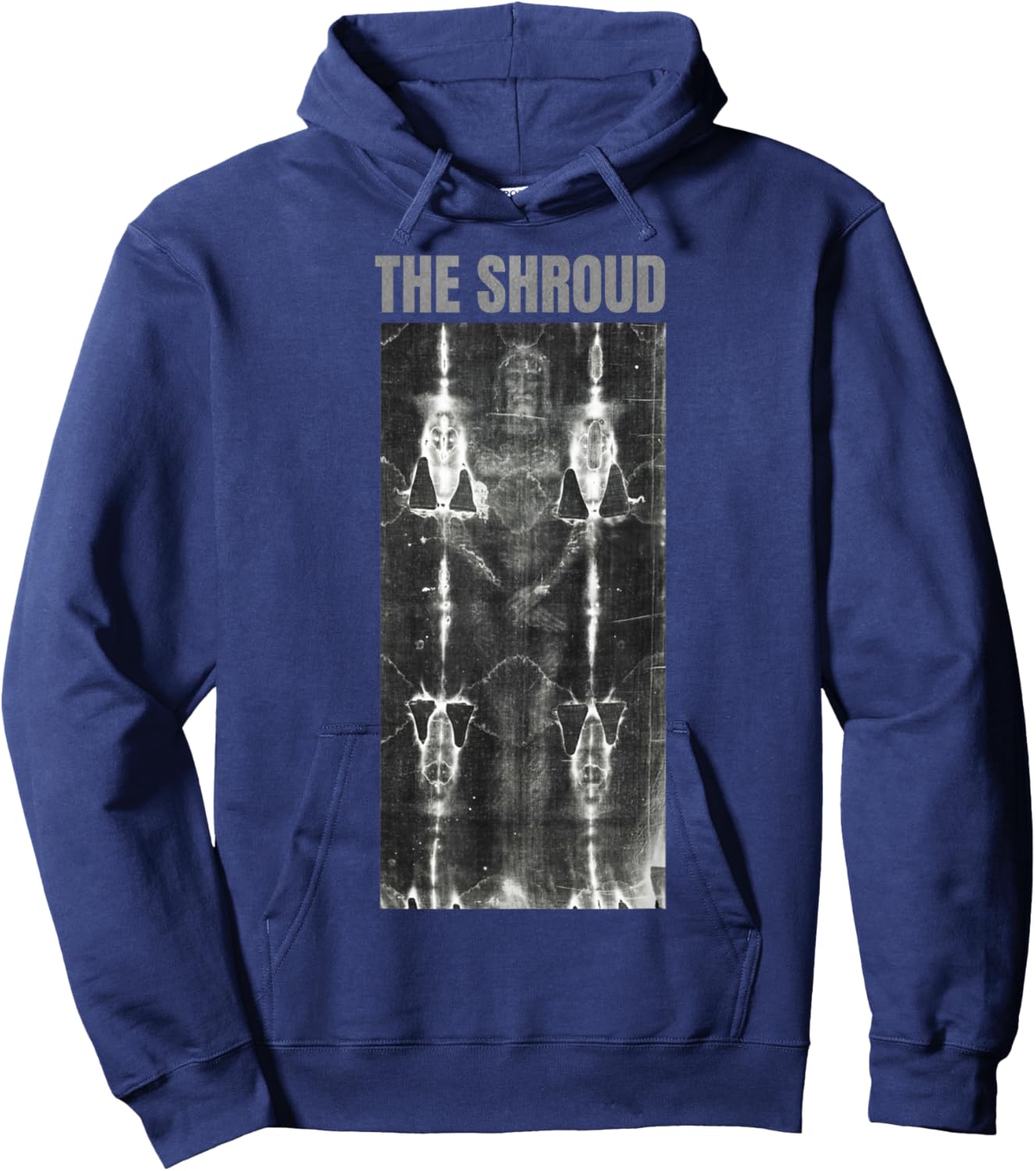The Shroud of Turin Featuring Picture Burial Cloth of Jesus Hoodie - Hoodie | Navy