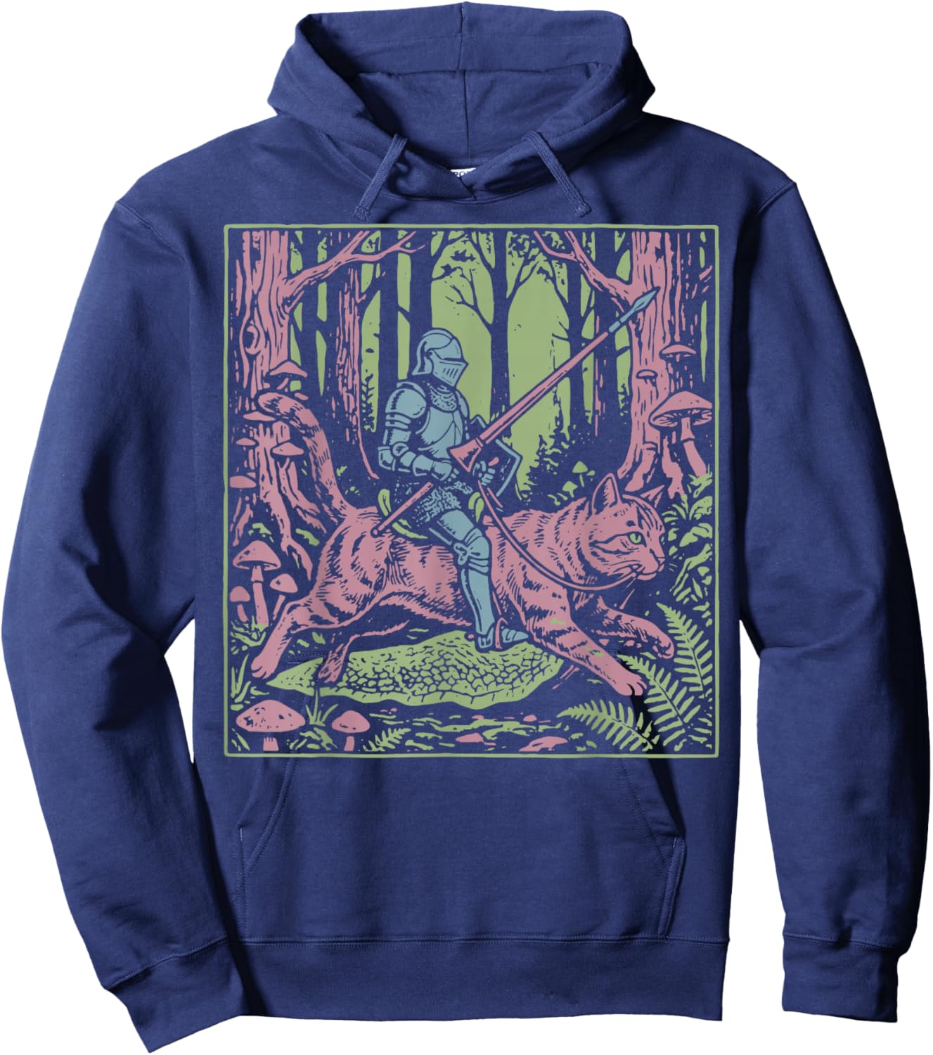 Knight Riding Cat Hoodie - Hoodie | Navy