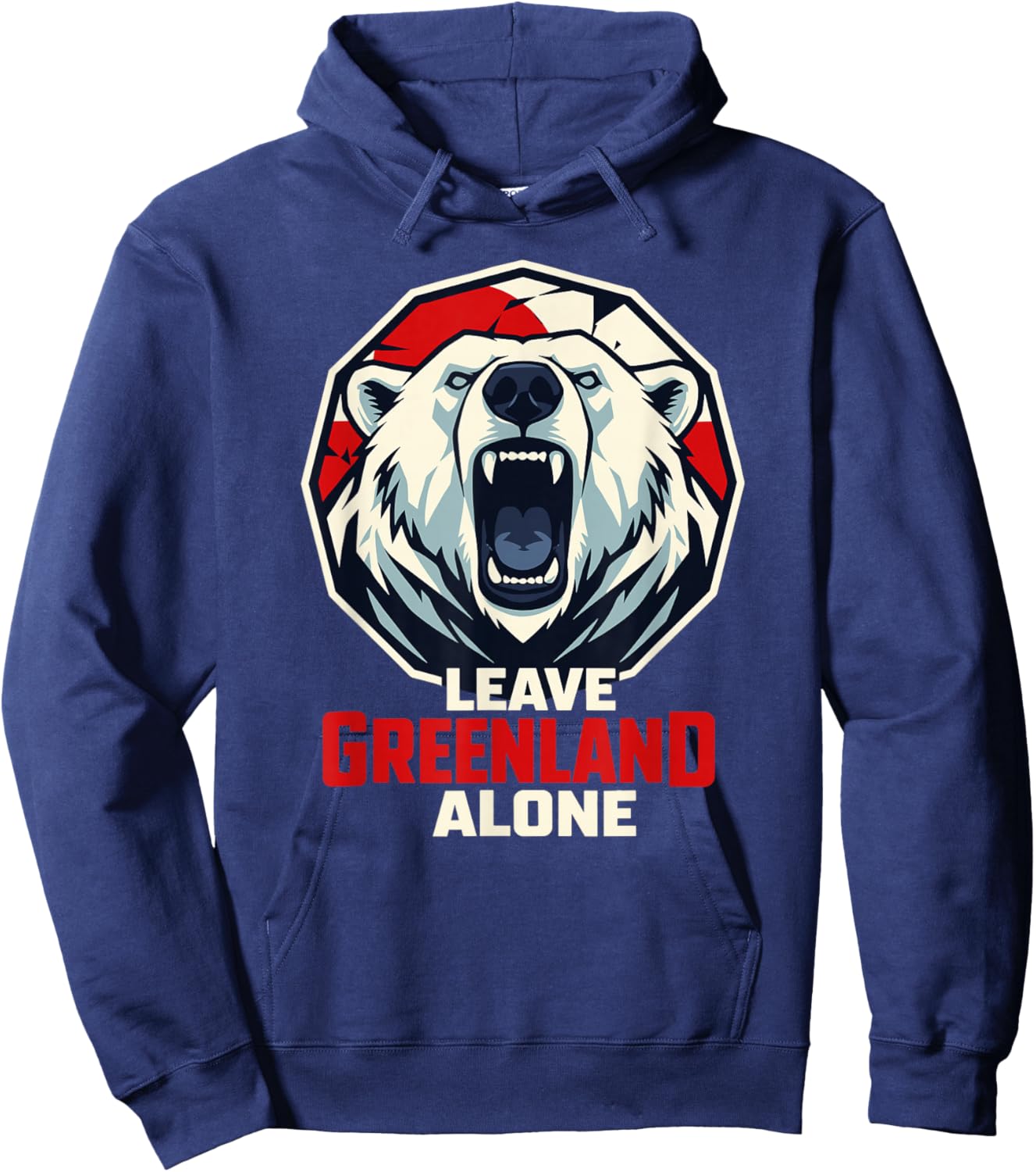 Leave Greenland Alone Polar Bear Flag Greenlanders Support Hoodie - Hoodie | Navy