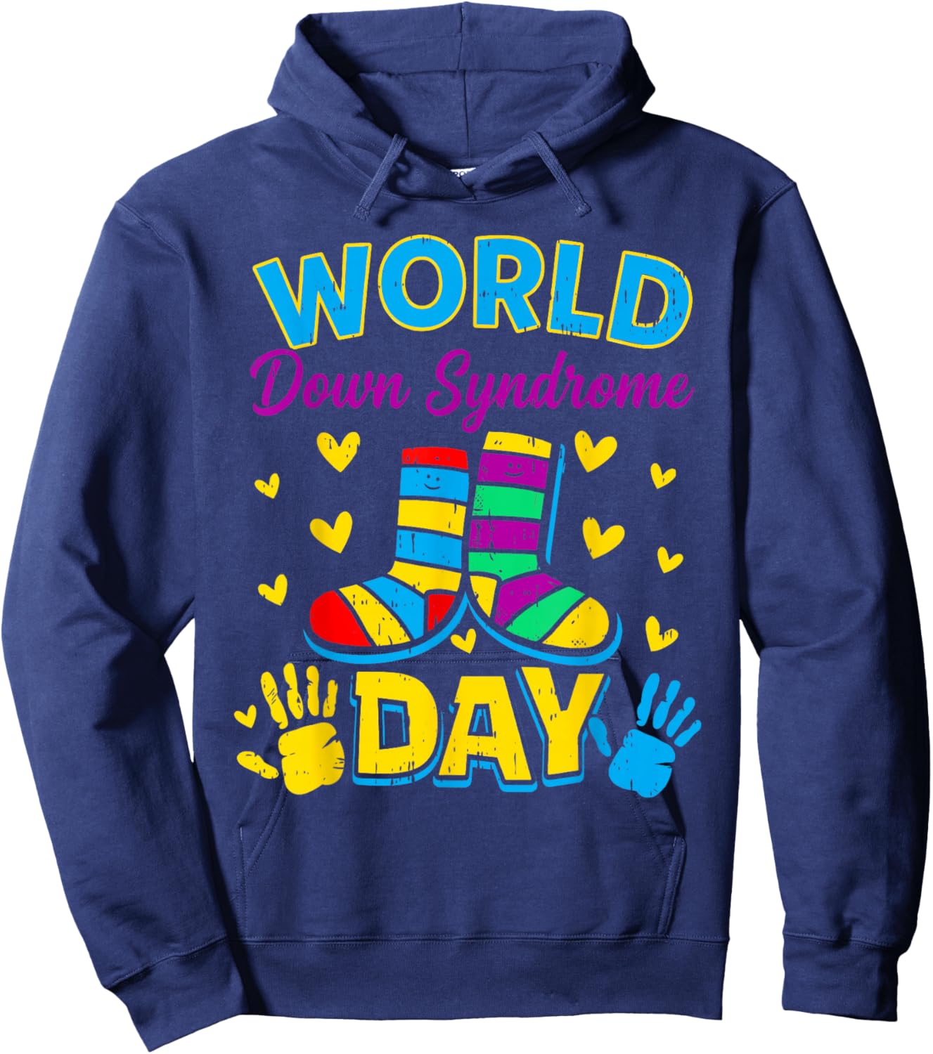 Rock Your Socks Support Awareness World Down Syndrome Day Hoodie - Hoodie | Navy