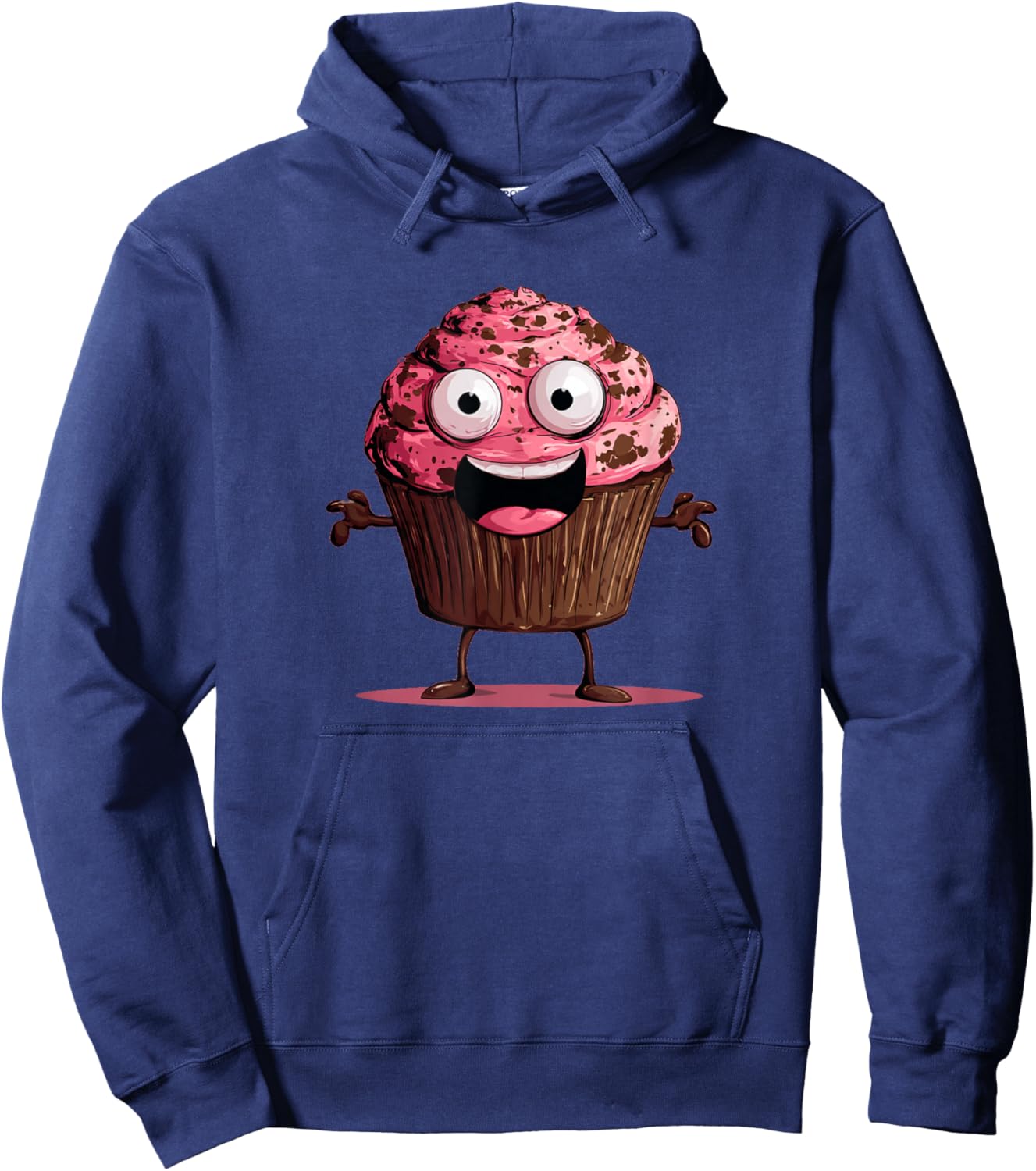 Funny Pink Muffin Face for Cupcakes and Muffins Lovers Hoodie - Hoodie | Navy