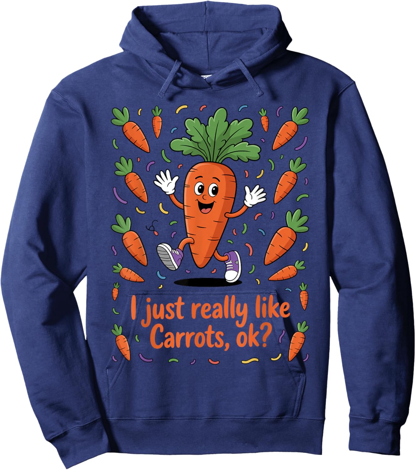 Funny Carrot Art Women Kids Vegetable Carrot Lover Hoodie - Hoodie | Navy