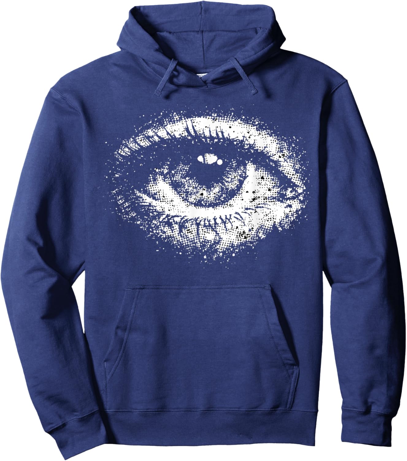 Cyber Goth y2k Occult Eye Aesthetic Dark Art Vintage 2000s Hoodie - Hoodie | Navy