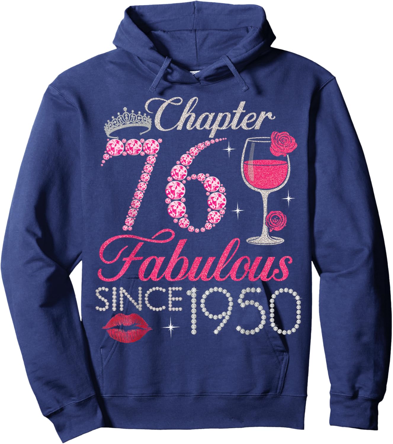 Vintage Chapter 76 Fabulous Since 1950 Birthday Gifts Hoodie - Hoodie | Navy